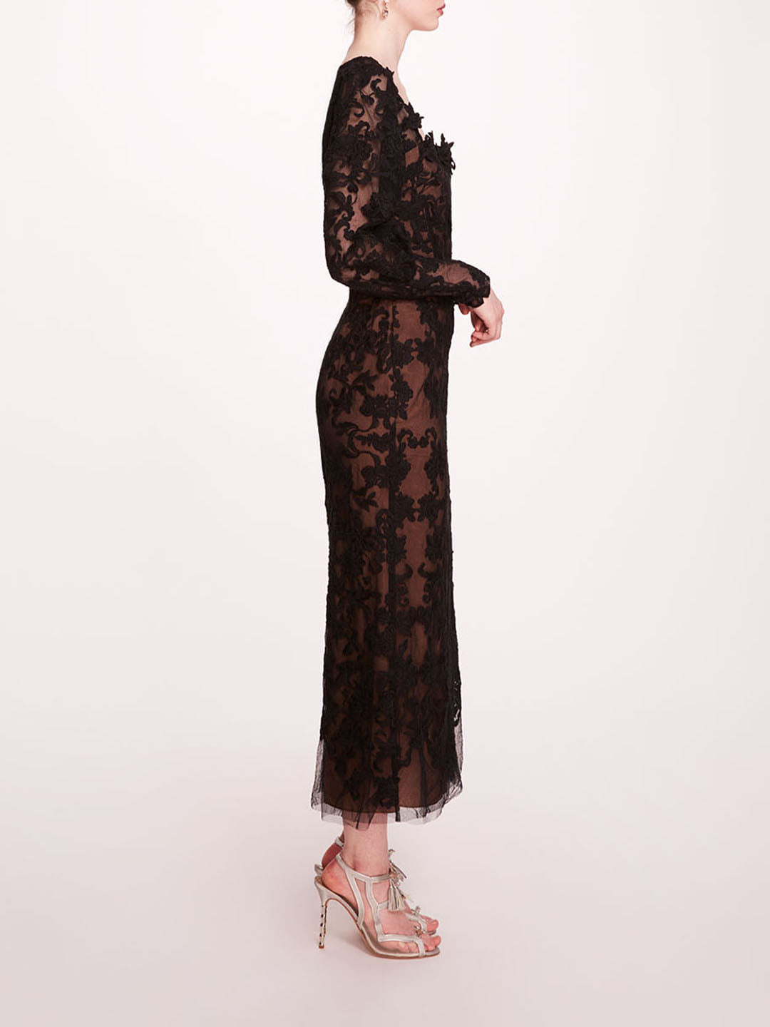 LONG SLEEVE CORDED MIDI DRESS - 3