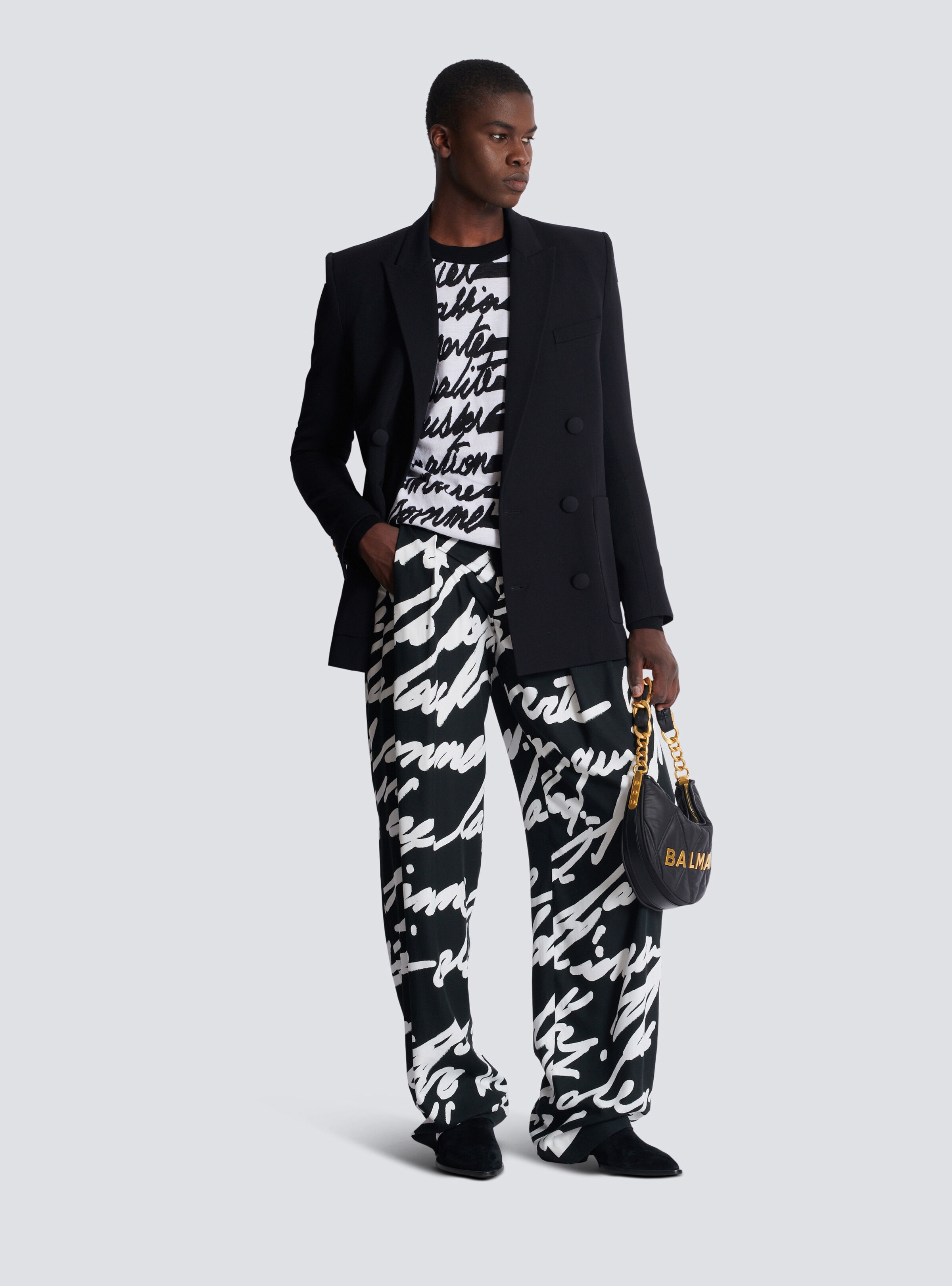 Pleated trousers with "Love Letter" print - 2