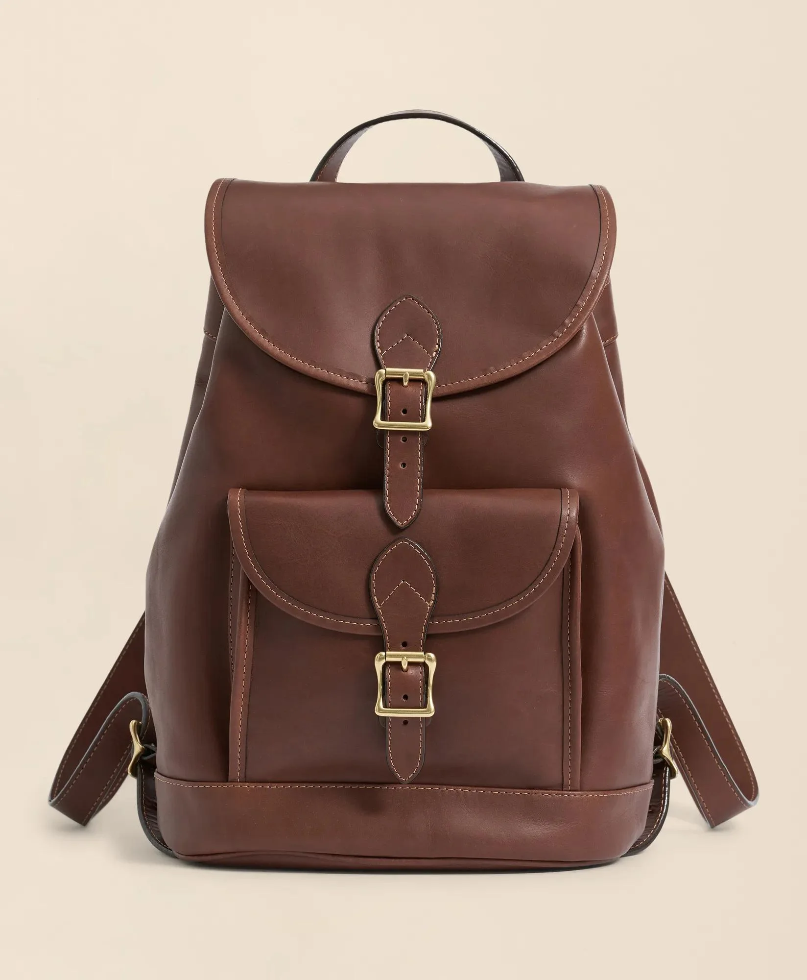 Leather Drawstring Backpack - 1