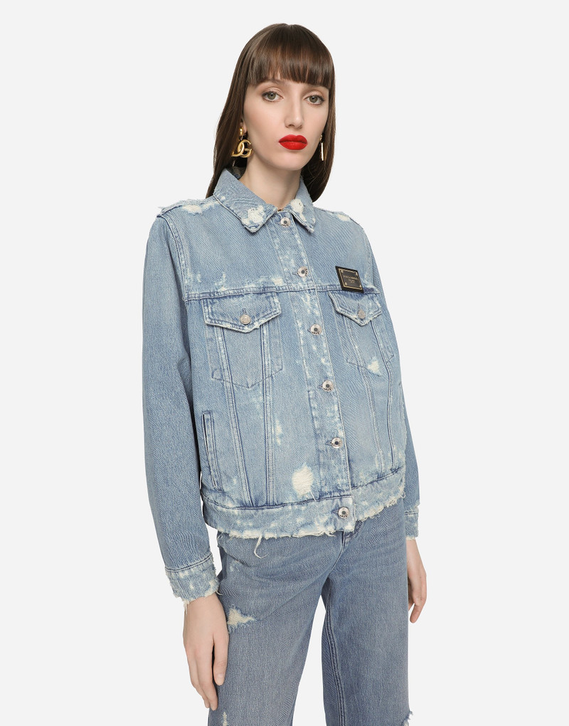 Dolce & Gabbana Denim jacket with branded plate outlook