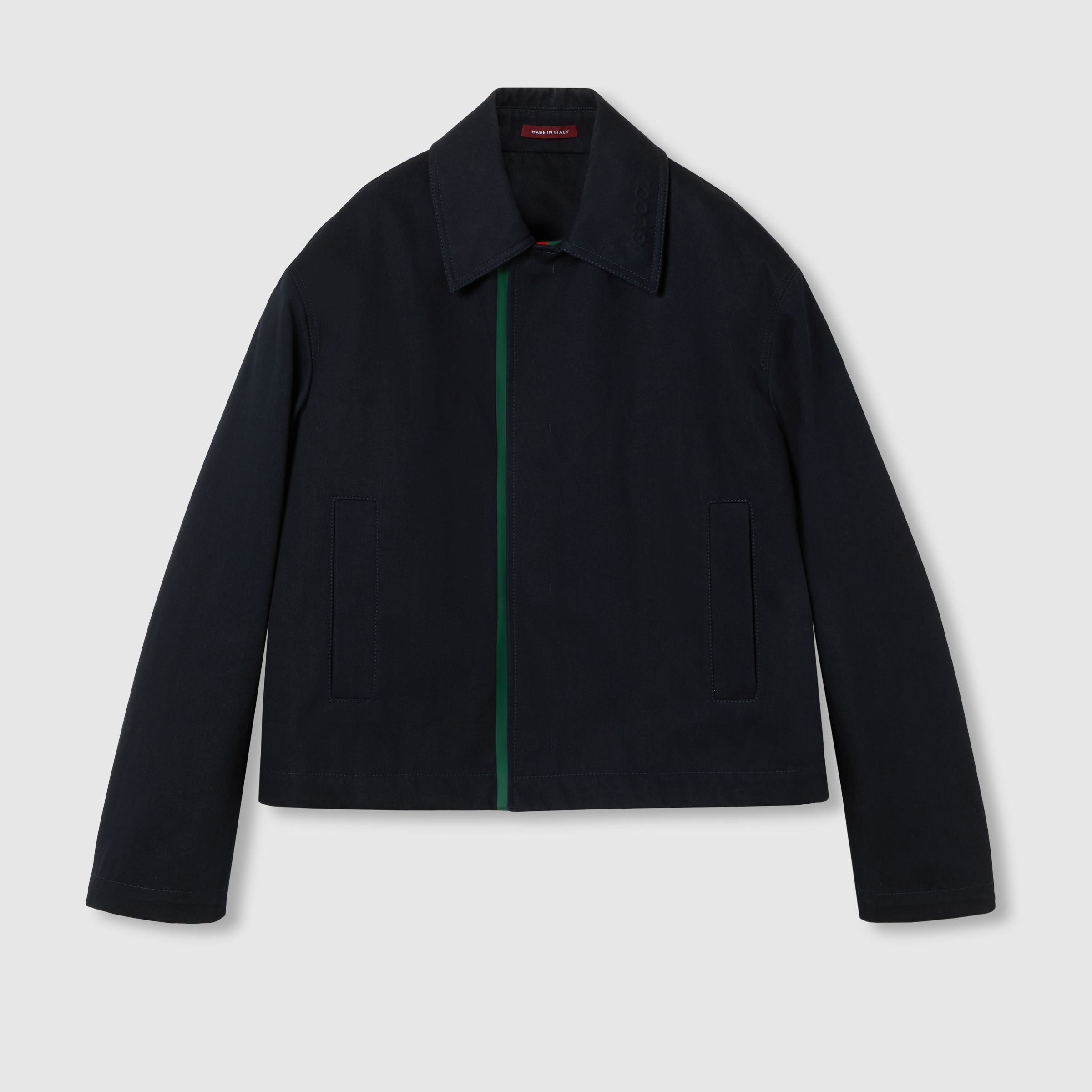 Embossed cotton gabardine jacket - 1