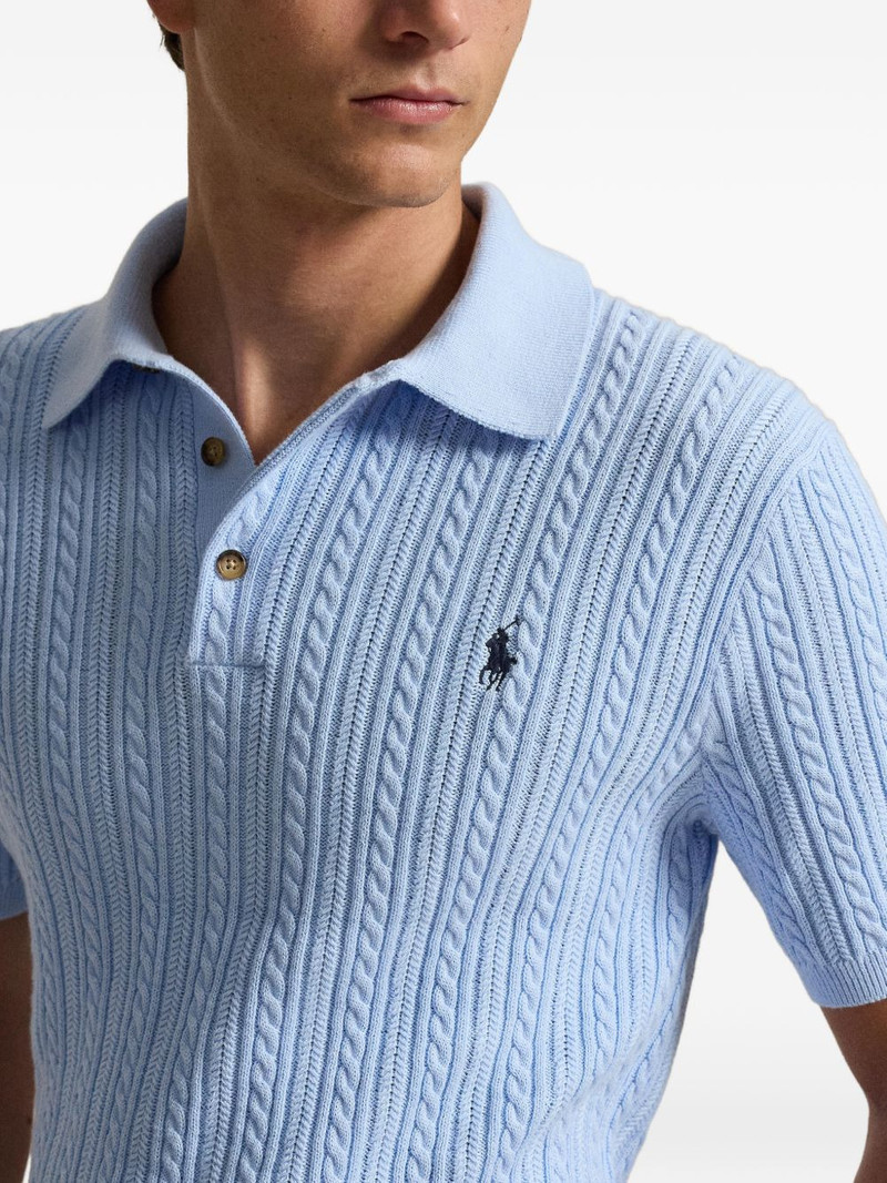 cable-knit polo shirt 5