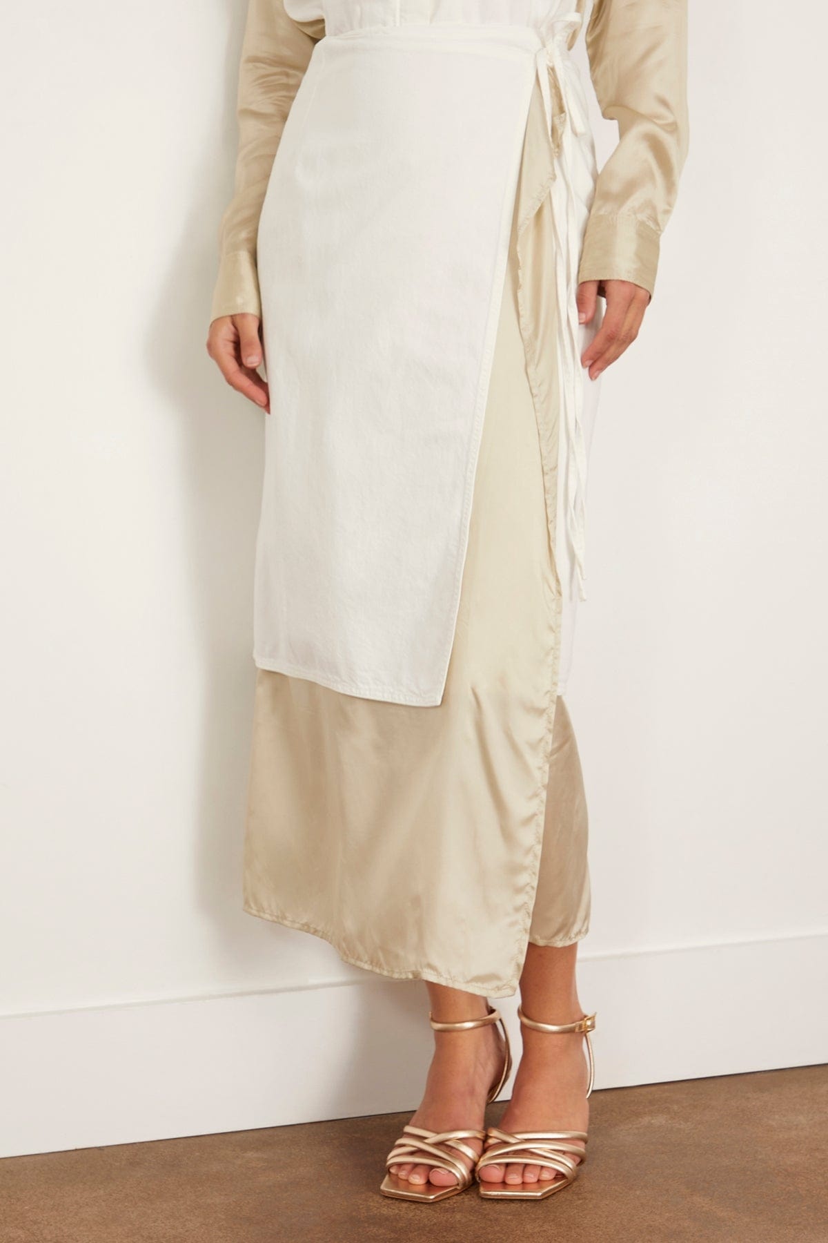 Silene Denim Skirt in Off White - 3