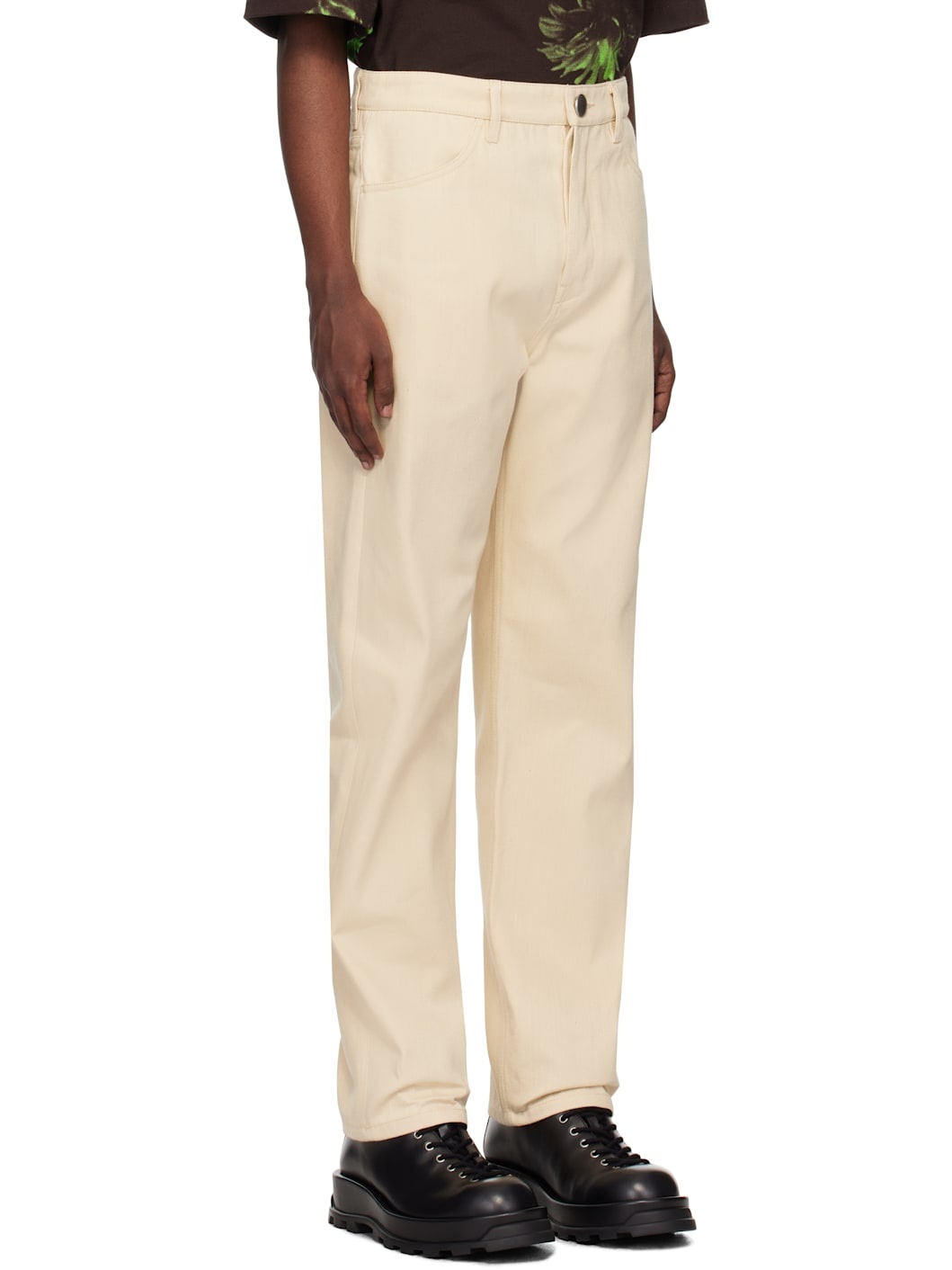 Beige Sea Island Denim Jeans - 2