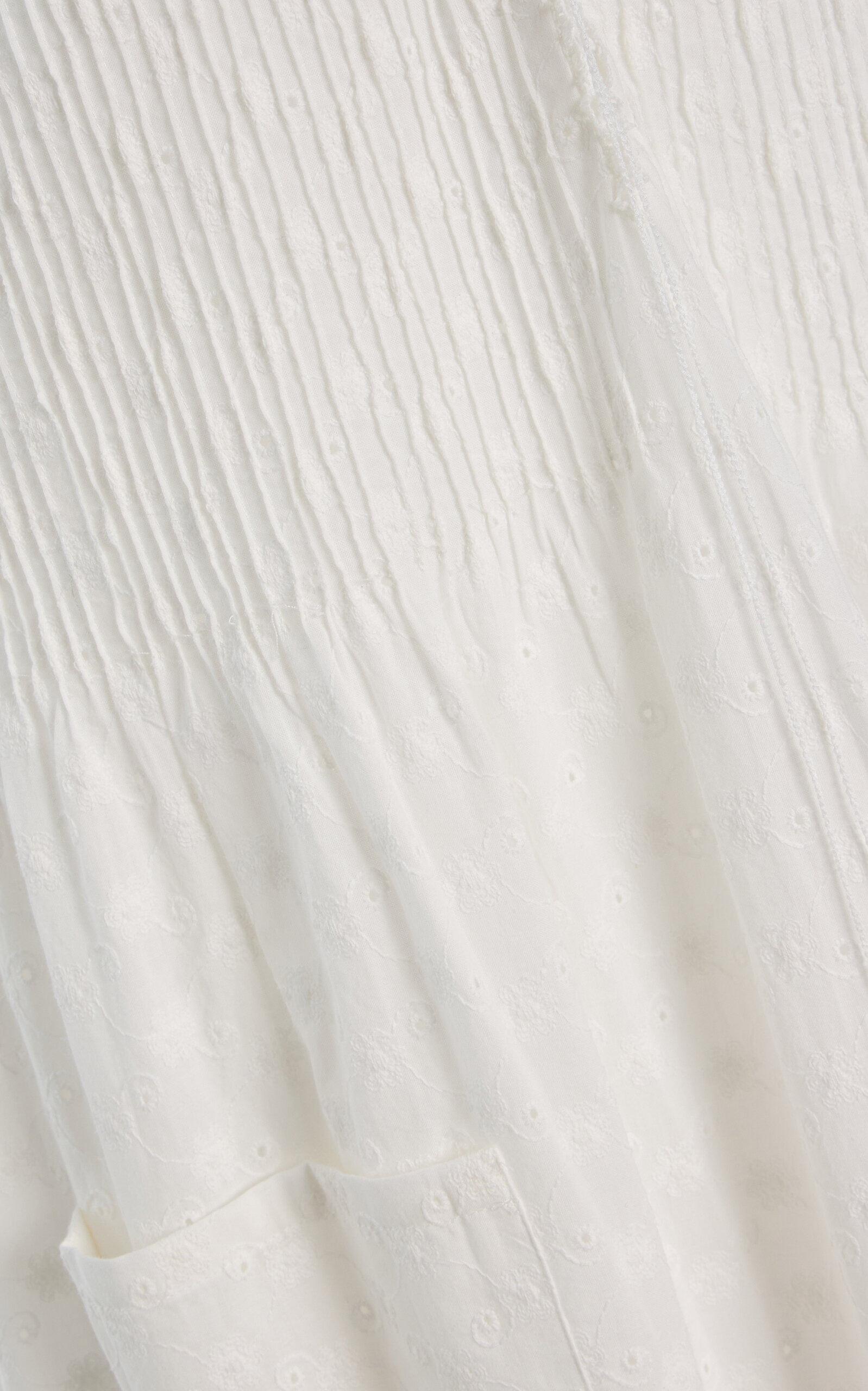 Pintuck Eyelet Cotton Maxi Dress ivory - 5