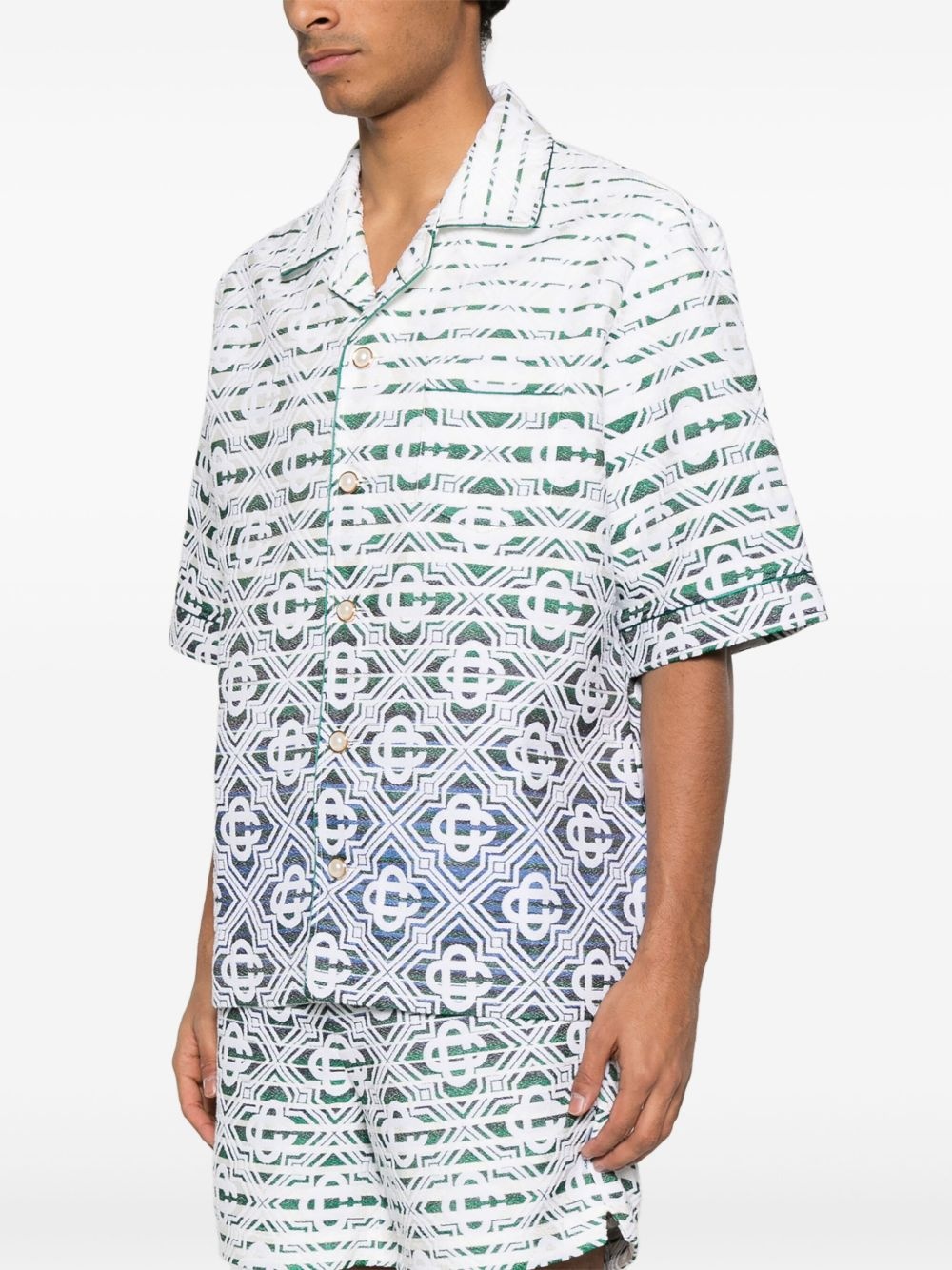 monogram-gradient towelling shirt - 3