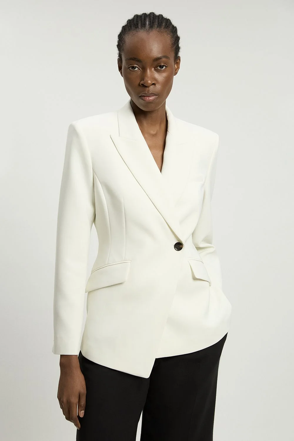 Compact Viscose Single Breasted Tailored Blazer - 1