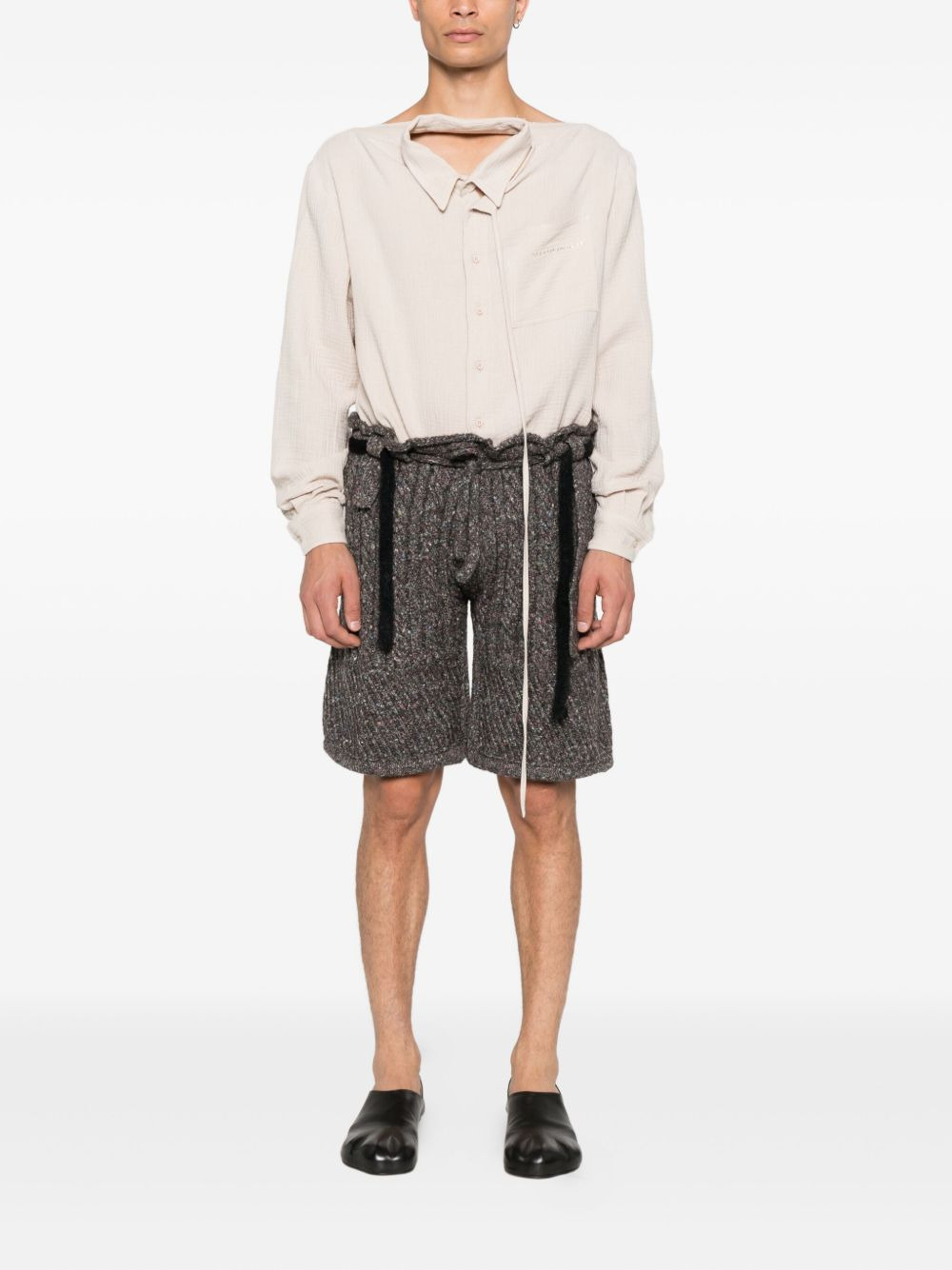 cable-knit drawstring shorts - 2