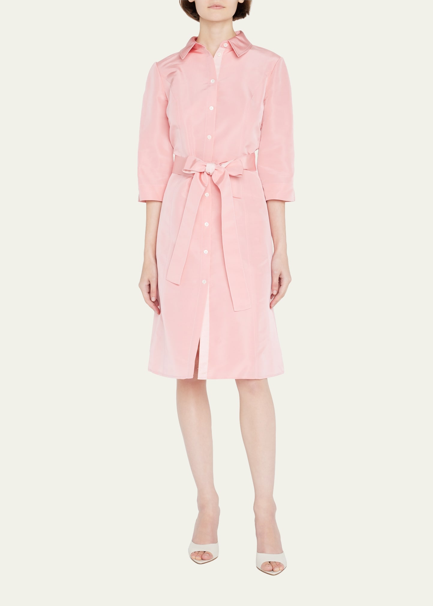 Faille 3/4-Sleeve Shirtdress - 2