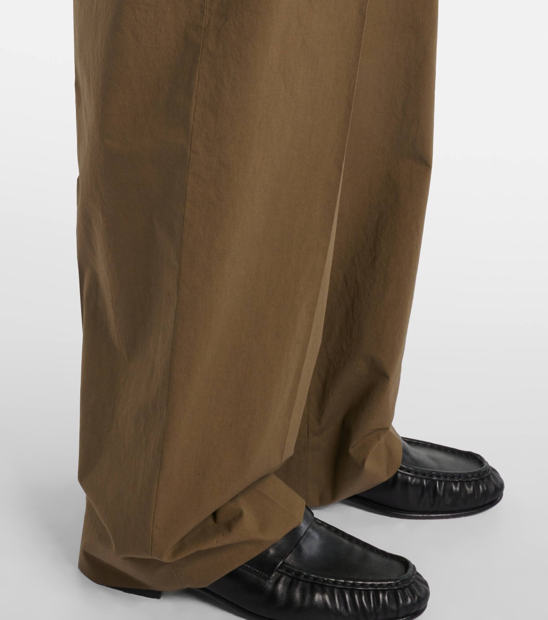 Lilas high-rise cotton poplin wide-leg pants - 5