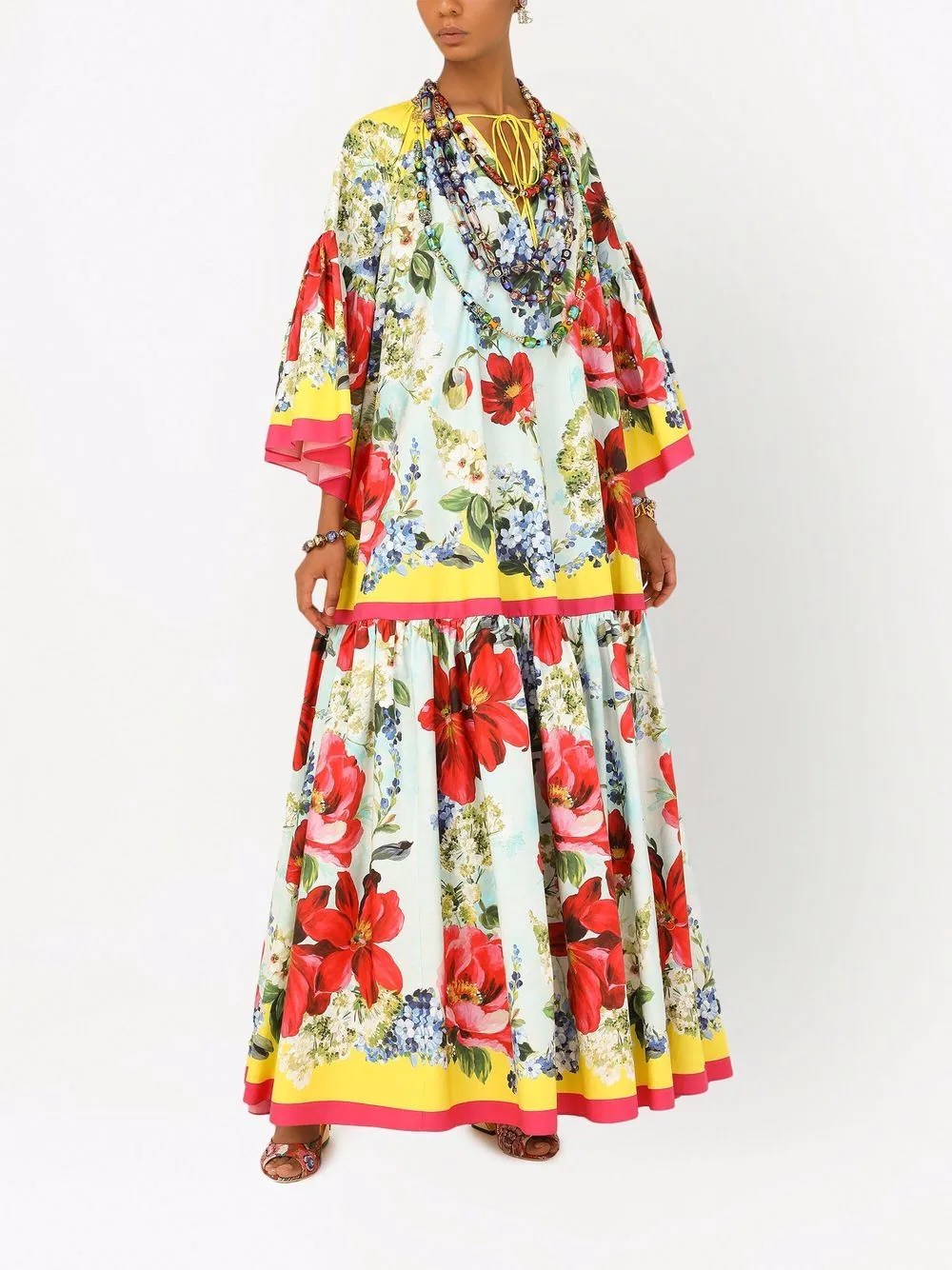 floral-print cotton maxi dress - 2