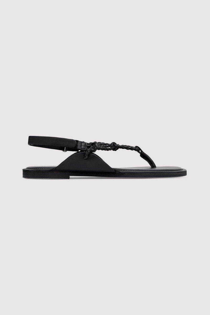 Woven Rope Sandal - Black - 1