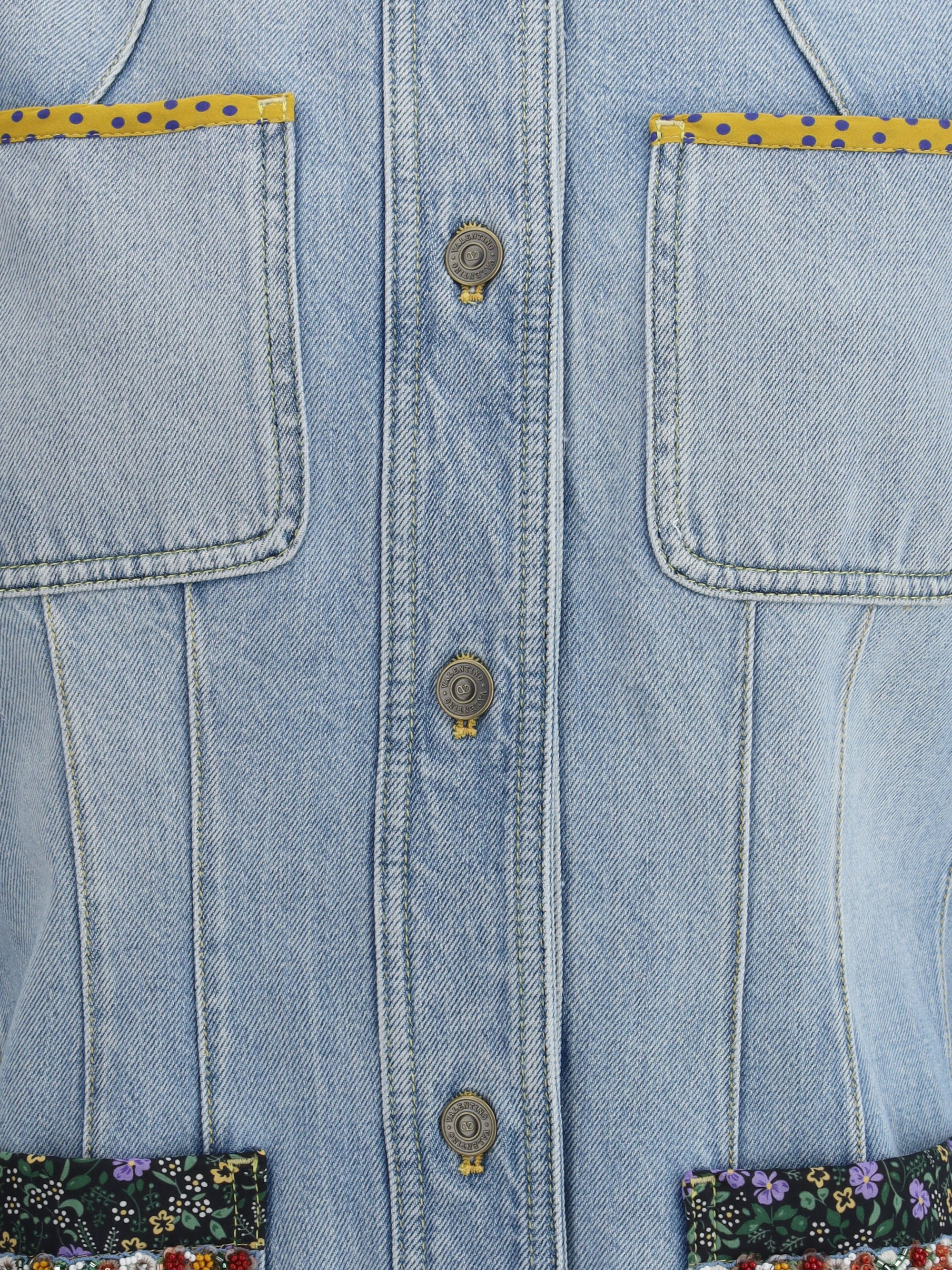 Valentino Women Denim Jacket With Embroidery - 3