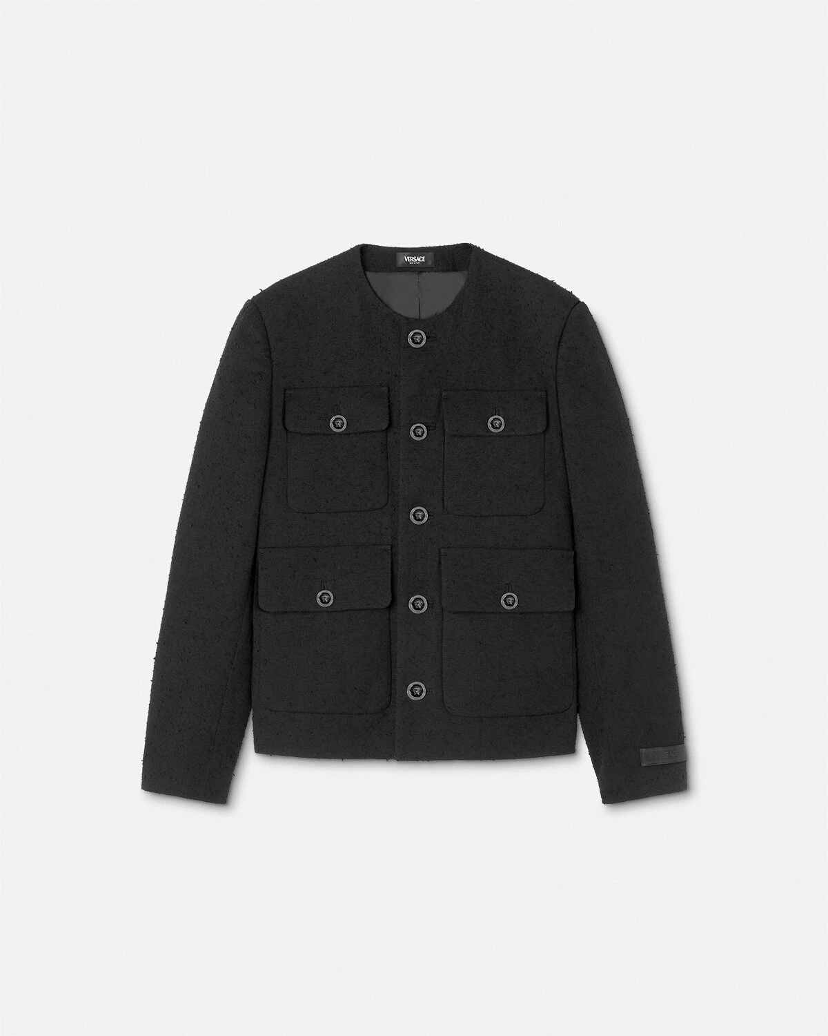 Bouclé Tweed Round Collar Jacket - 1