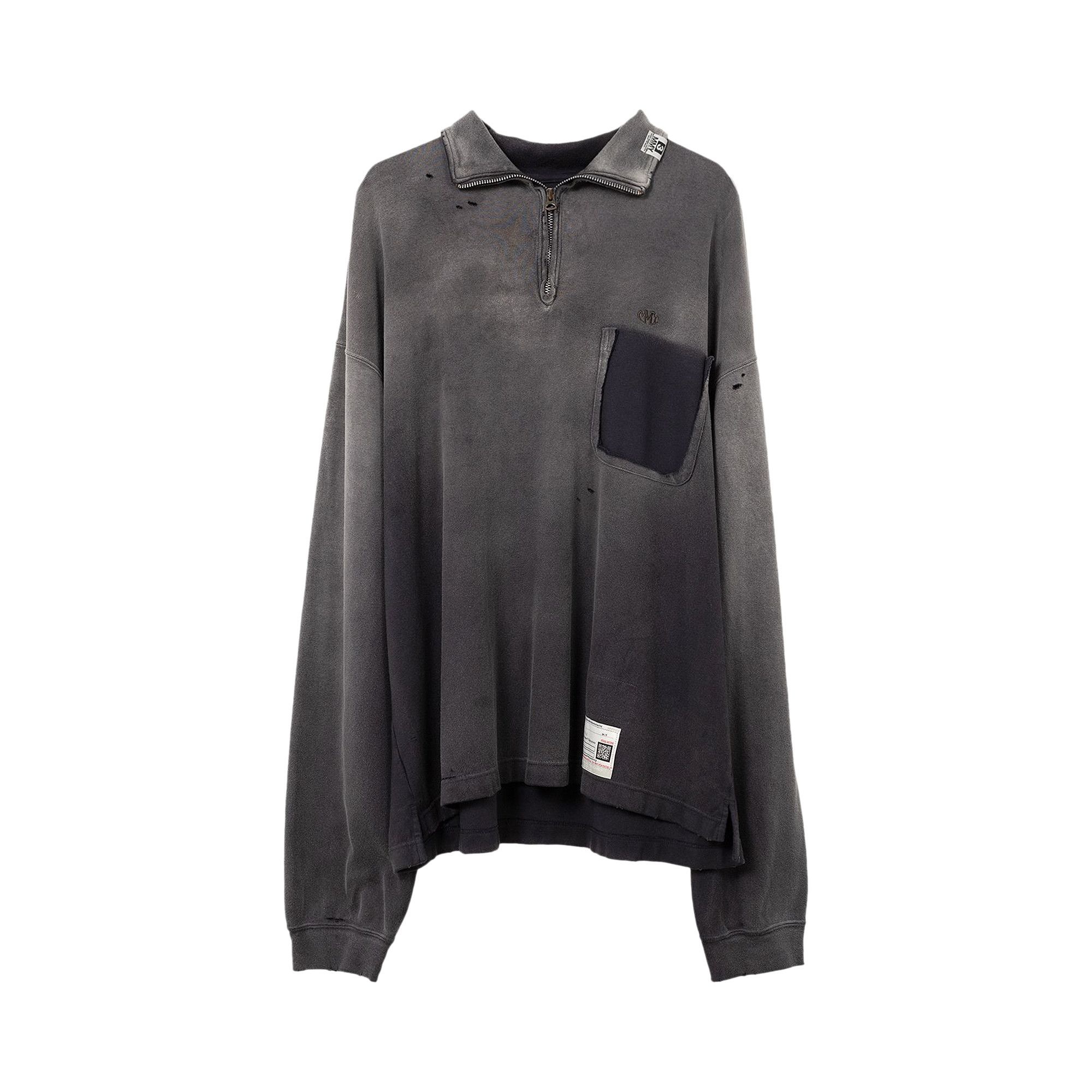 Maison Mihara Yasuhiro Sun Faded Half Zip Pullover 'Black' - 1