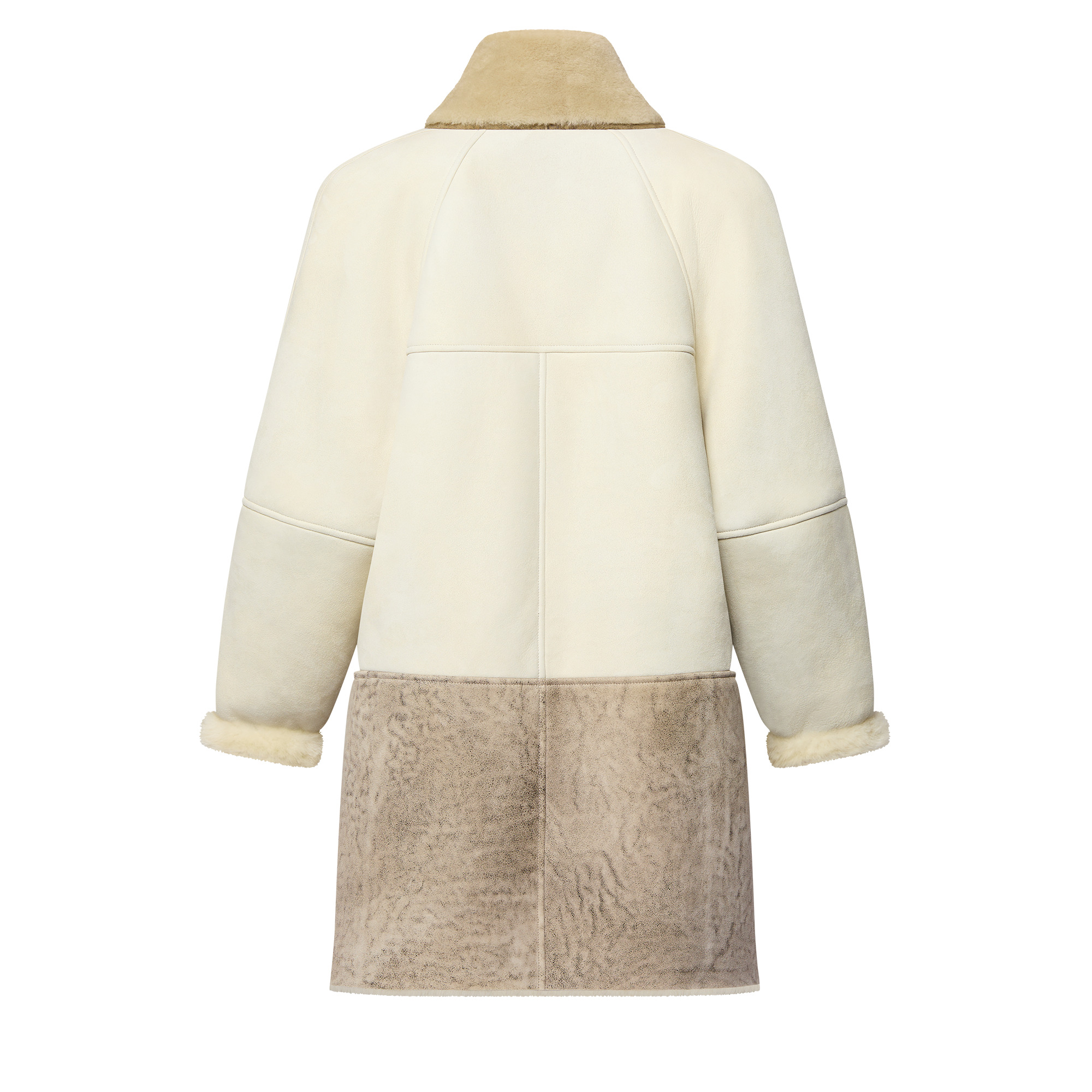 Patchwork Shearling Coat - 3