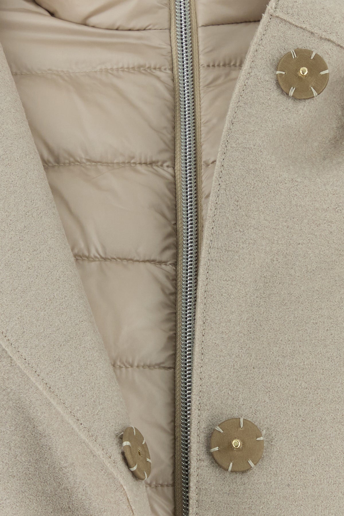 Beige nylon down jacket - 3