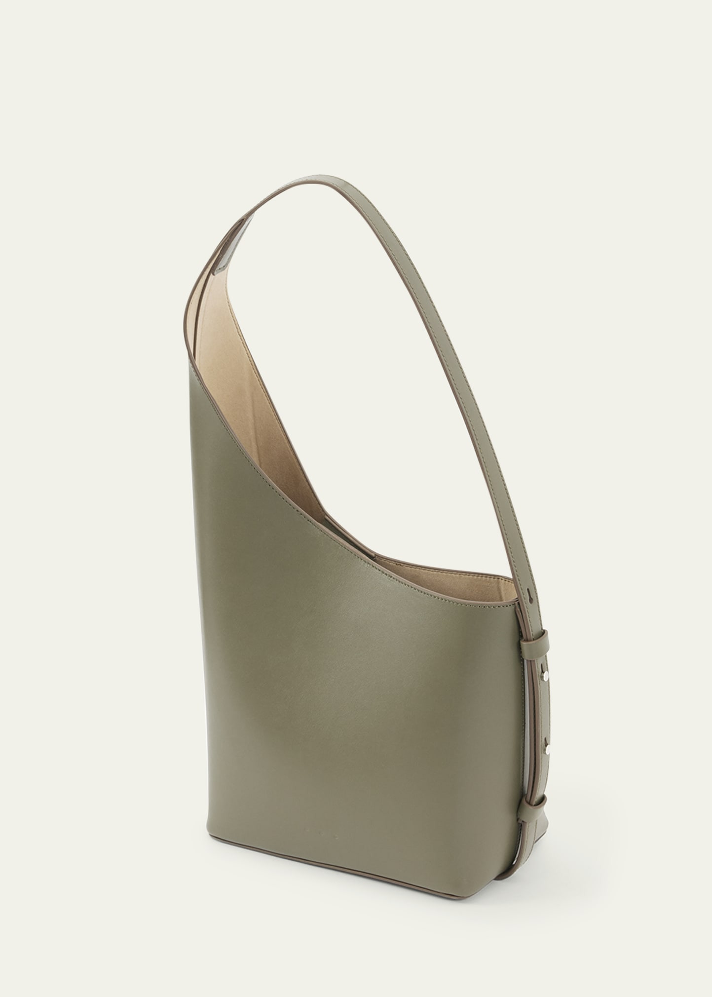 Demi Lune Calfskin Leather Bucket Bag - 3