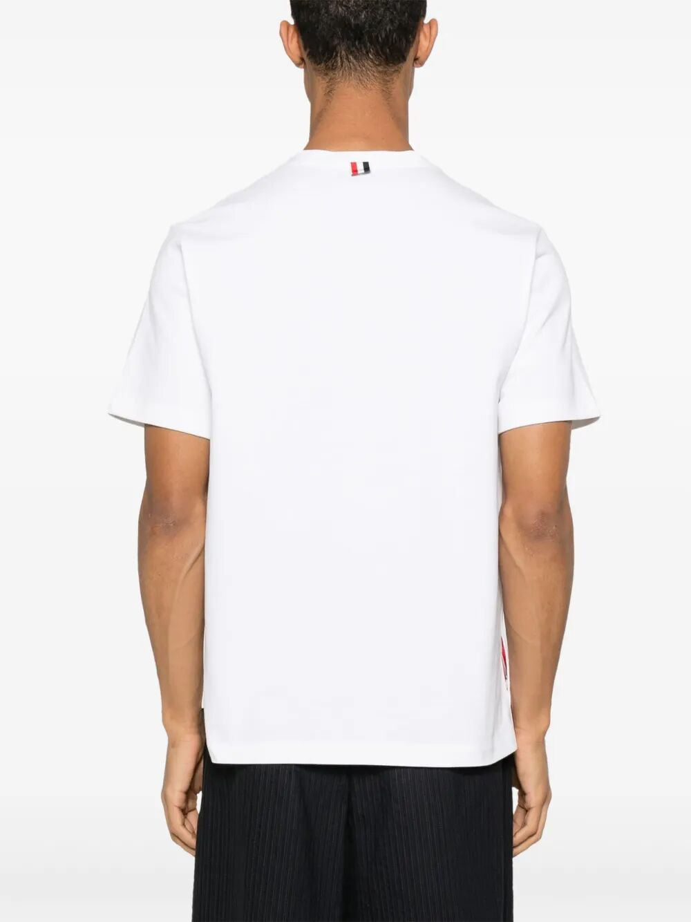 Thom Browne Men Oversized Short Sleeve Tee With Embroidered Rwb Pocket Trim In Heavy Jersey - 4