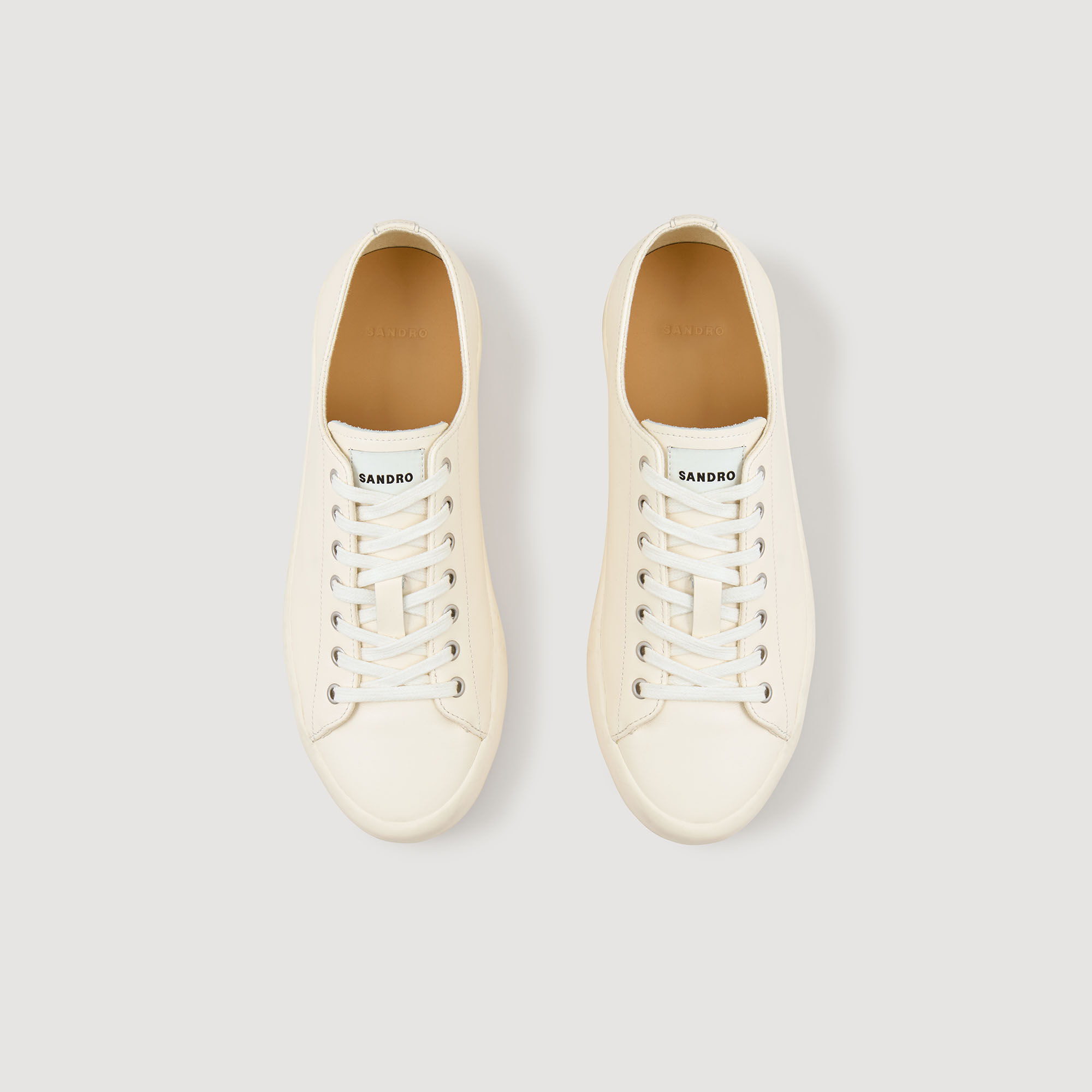 LOW-TOP SPLIT LEATHER TRAINERS - 3