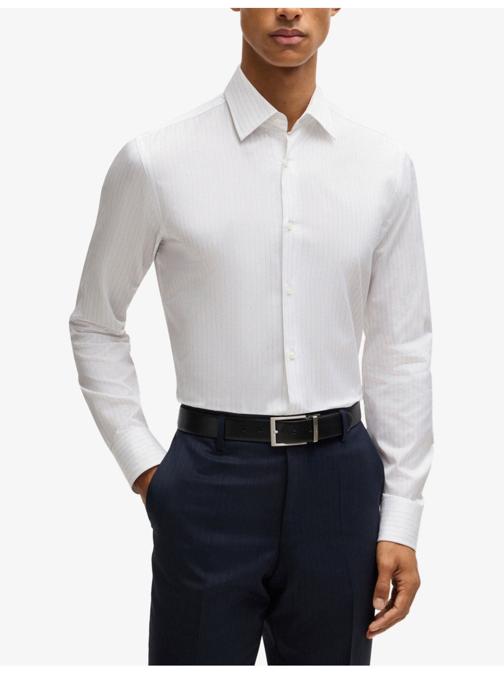 Striped slim-fit cotton shirt - 3