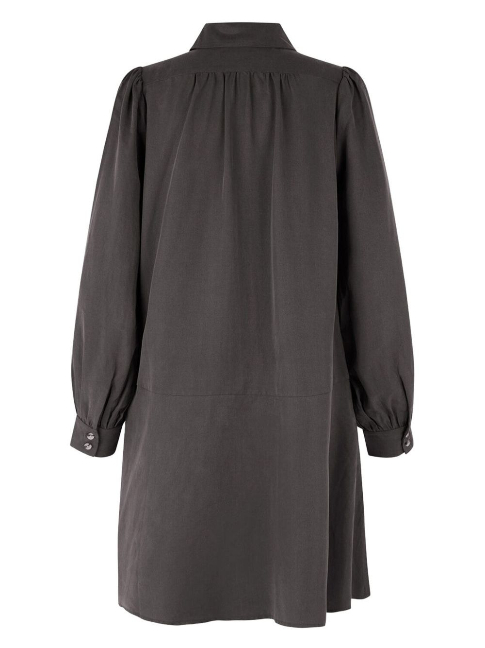 collared puff-sleeve mini shirt dress - 2