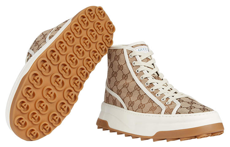 Gucci Tennis 1977 High-Top Sneakers 'Tan White' 745999-20Q20-9745 - 5
