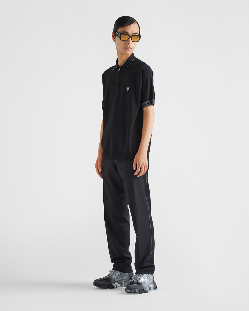 Prada Superfine wool polo shirt outlook