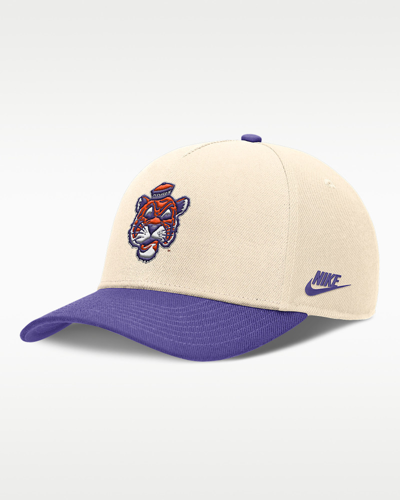 Clemson Primetime Rise Academic Men's Nike Dri-FIT College Adjustable Hat 1