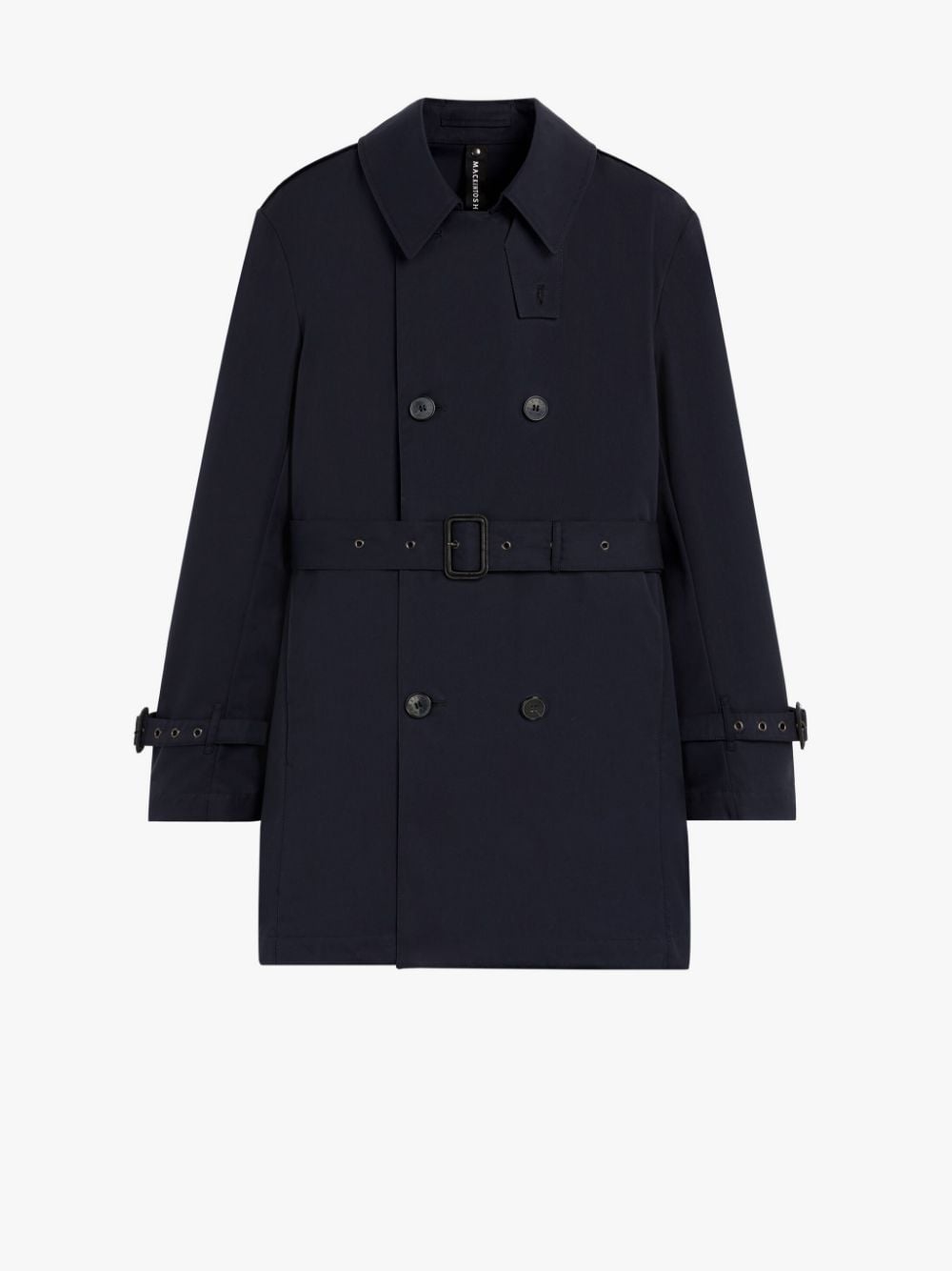 ST JOHN NAVY GABARDINE COTTON SHORT TRENCH COAT - 1