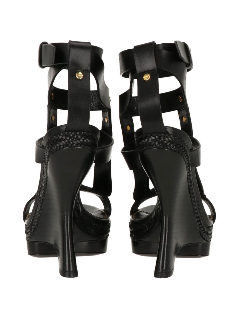 platform braided leather sandals 3