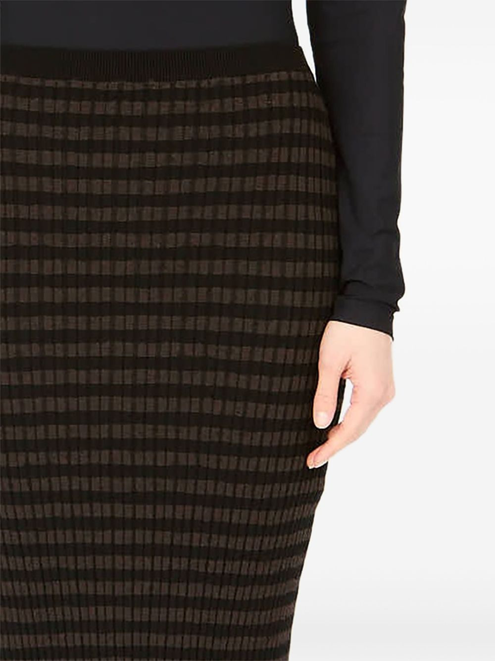 ribbed striped midi skirt - 5