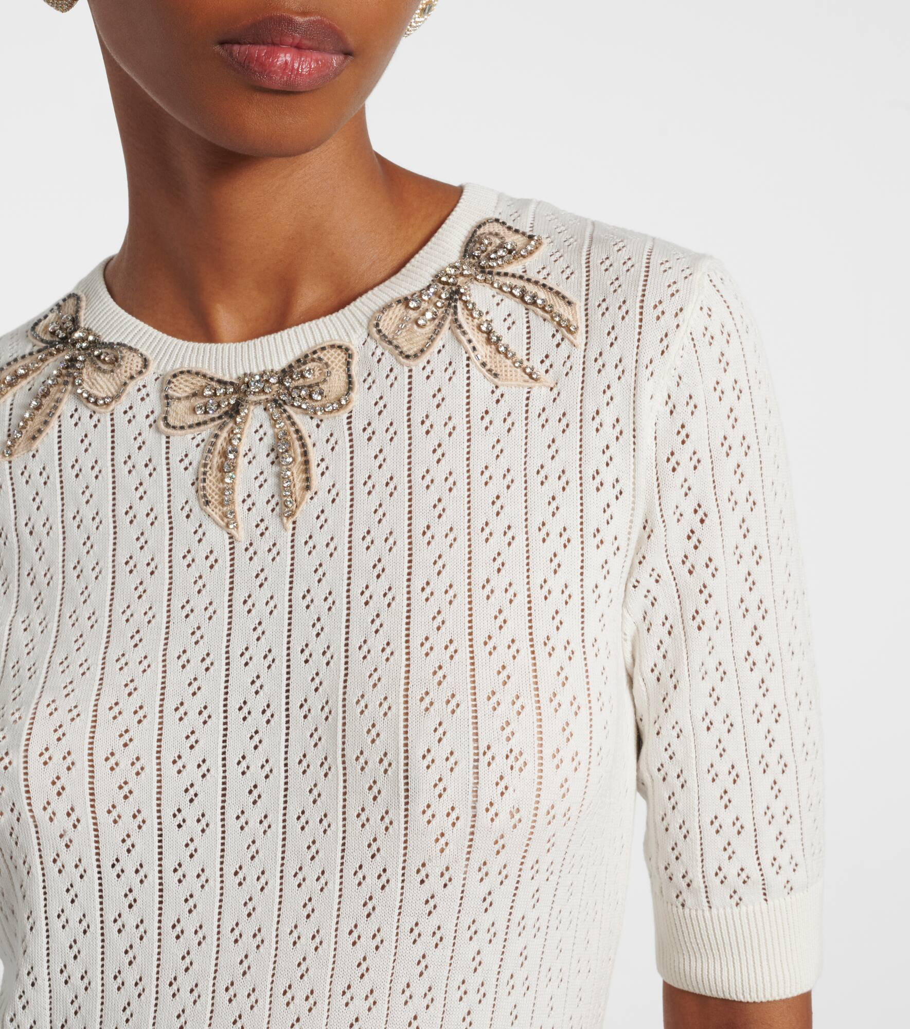 Crystal-embellished cotton sweater - 4