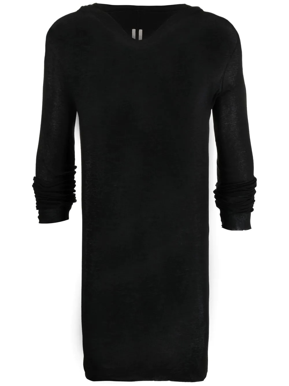 hooded ribbed long-sleeve T-shirt - 1