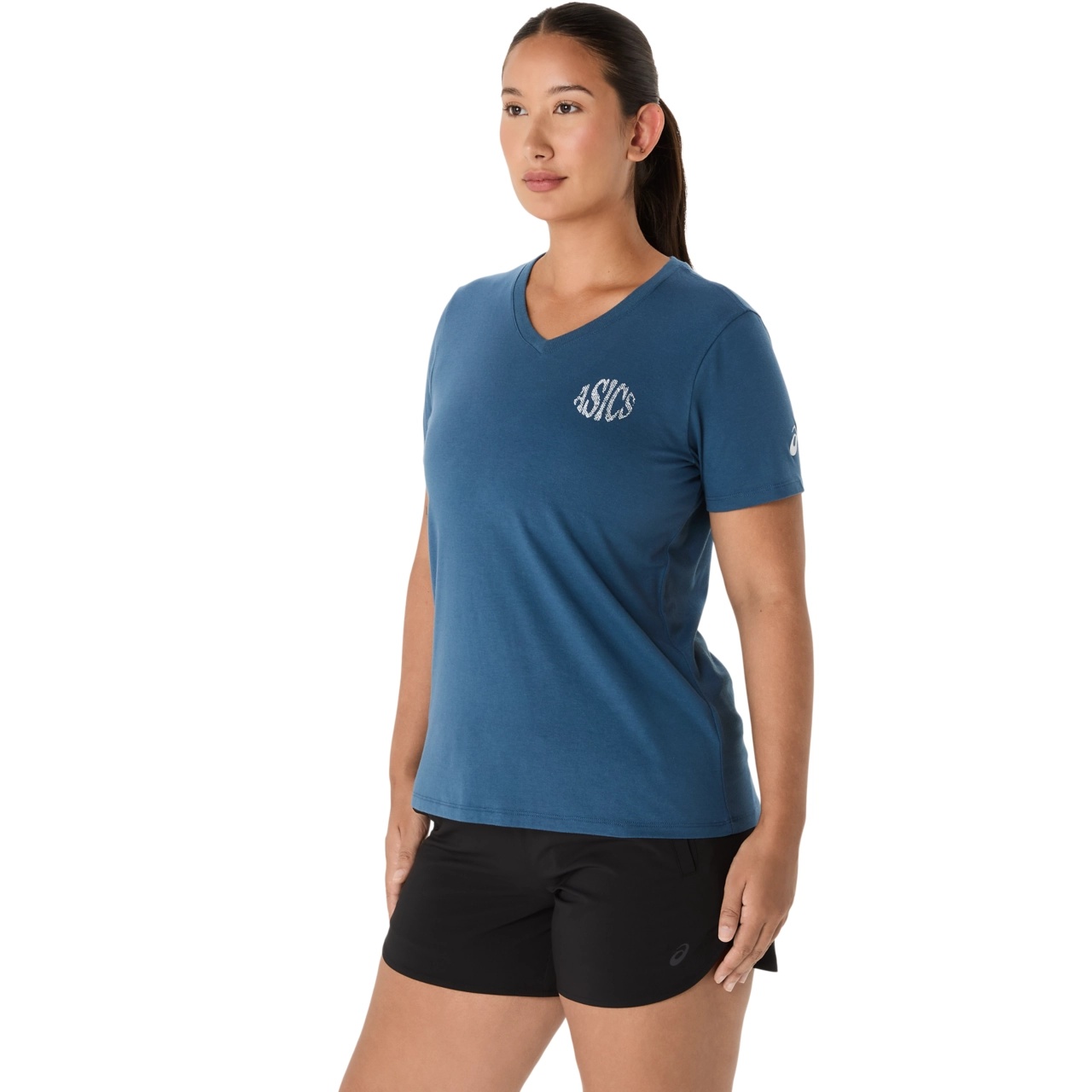 WOMEN'S ASICS NATURE V-NECK SHORT SLEEVE TEE - 3