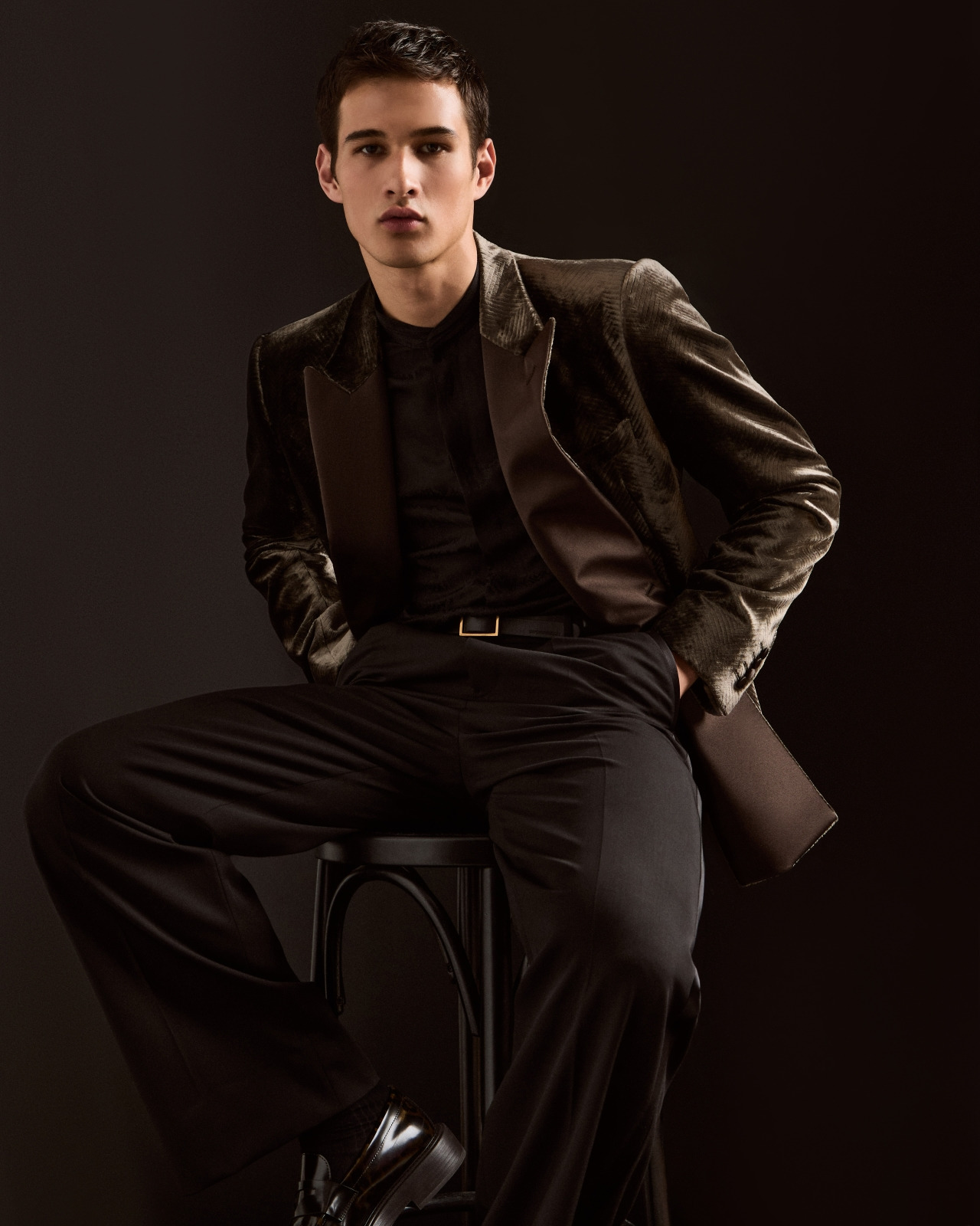 SILK-BLEND ANIMAL JACQUARD SHIRT WITH GURU COLLAR - 6