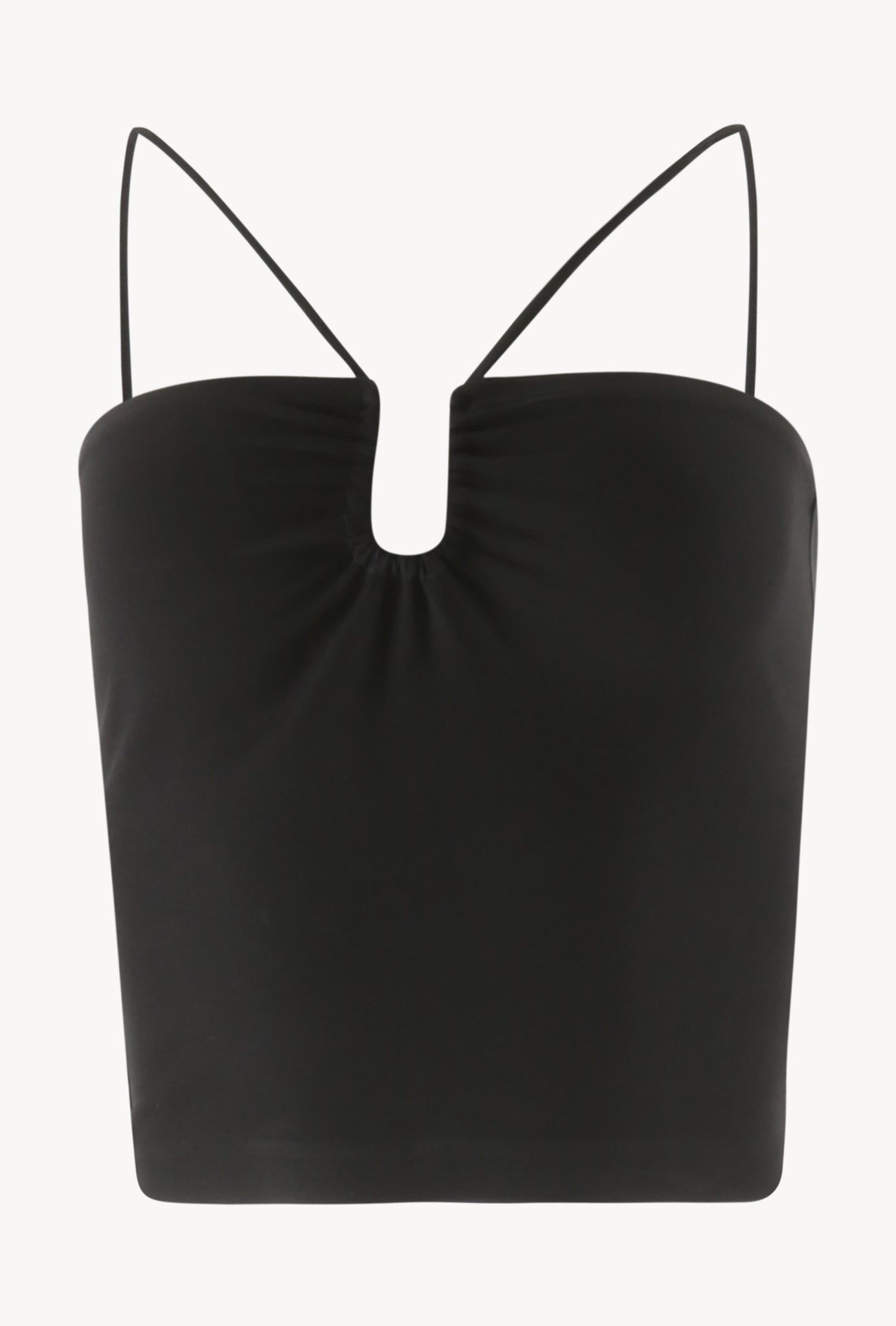 BLACK CREPE SHIRRED TOP WITH WIRE - 4