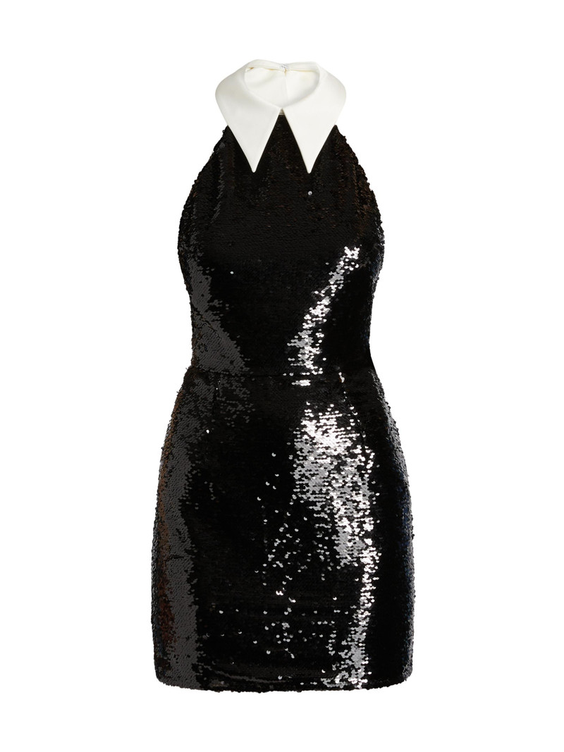 Women's Wednesday Sequined Halterneck Minidress - Black 1