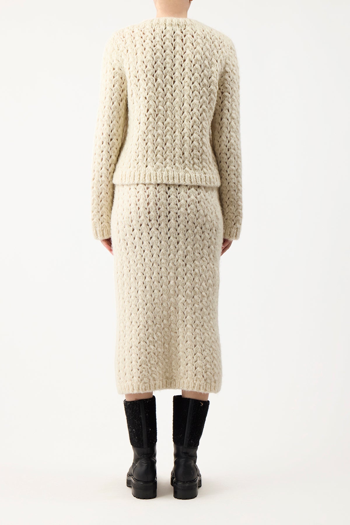 Collin Skirt in Ivory Welfat Cashmere - 4