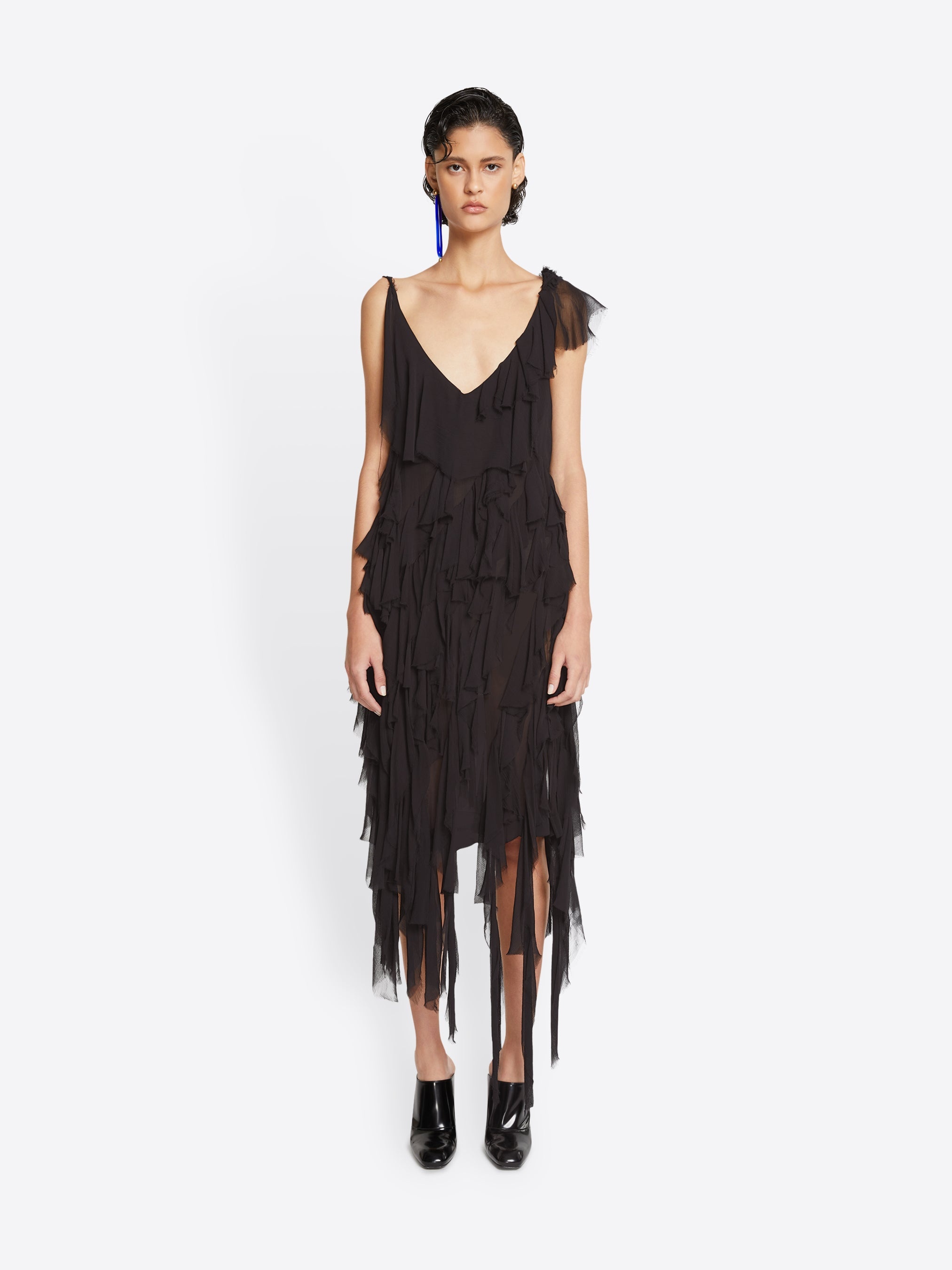 RUFFLED SLIP DRESS - 2