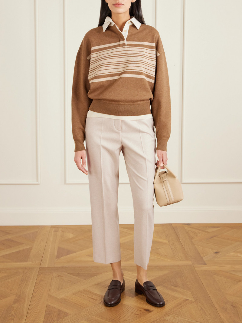 Loro Piana Dermot Cropped Wool And Cashmere-blend Flannel Straight-leg Pants outlook