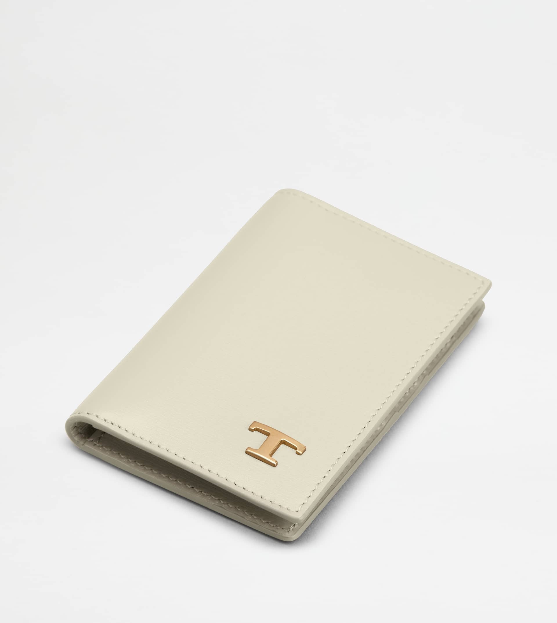 TOD'S CARD HOLDER IN LEATHER - WHITE - 3