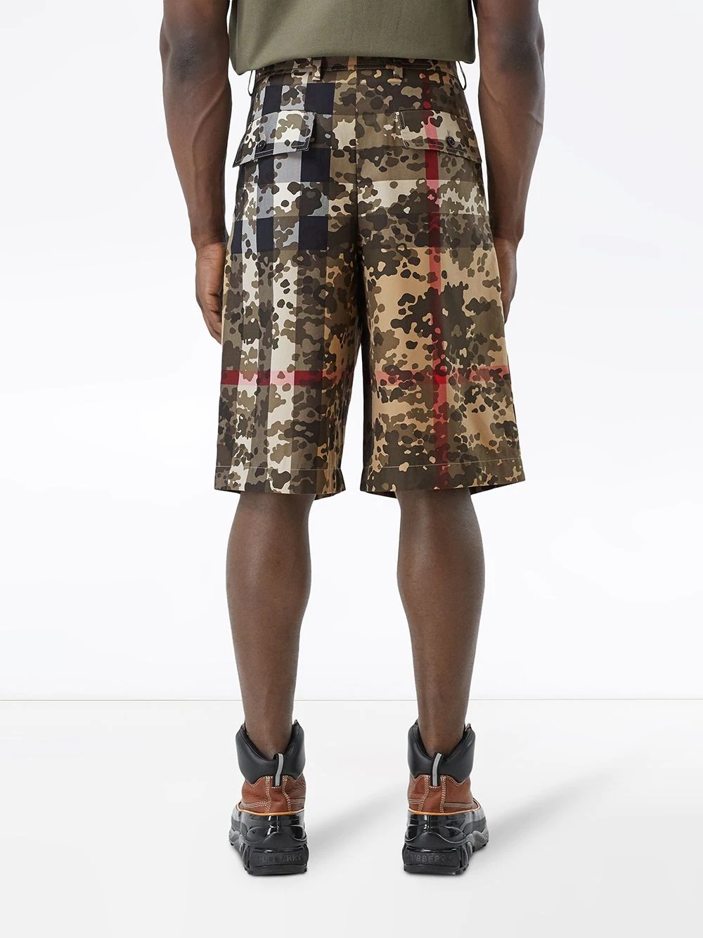 Camouflage Check tailored shorts - 4