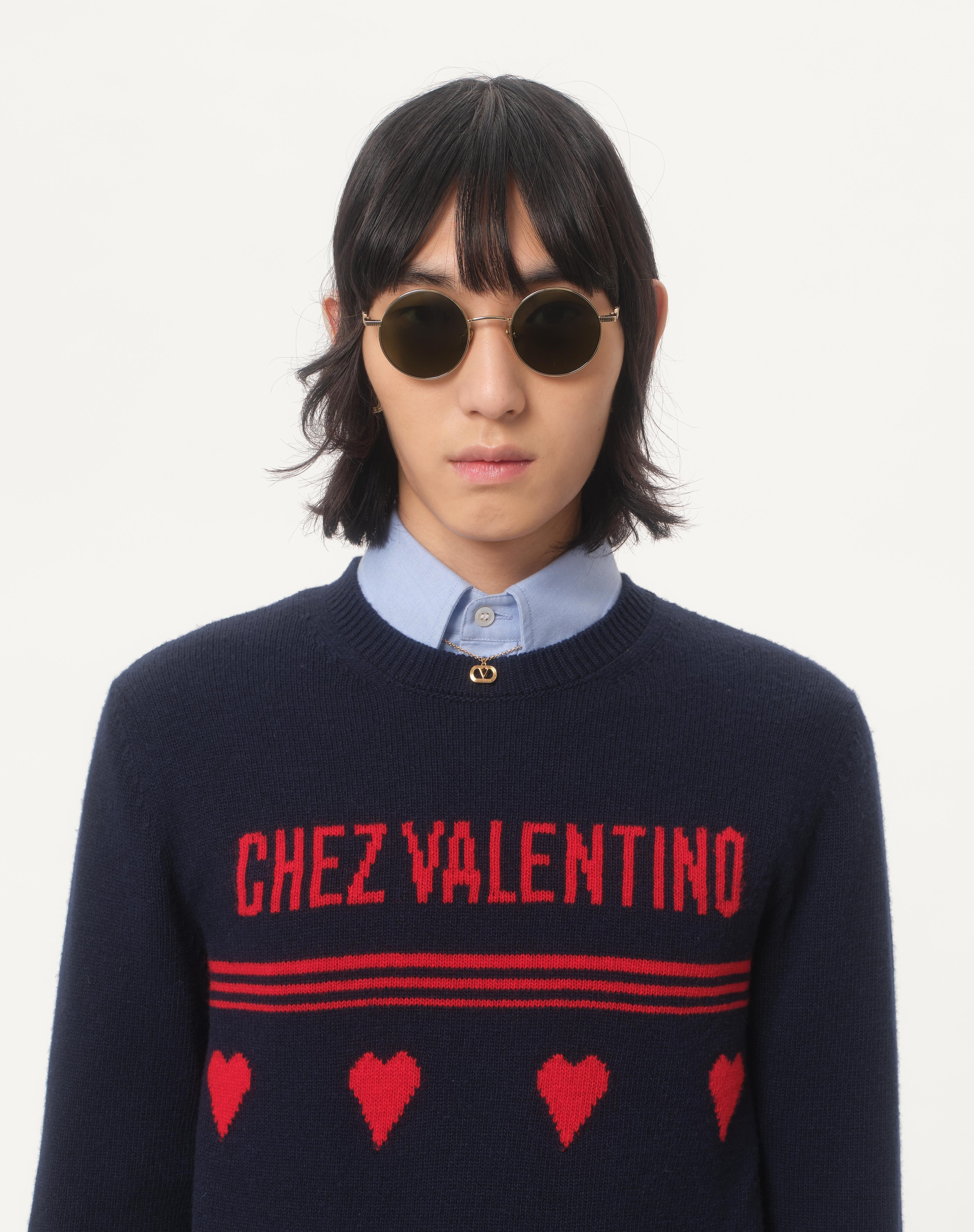 WOOL SWEATER WITH CHEZ VALENTINO JACQUARD MOTIF - 4