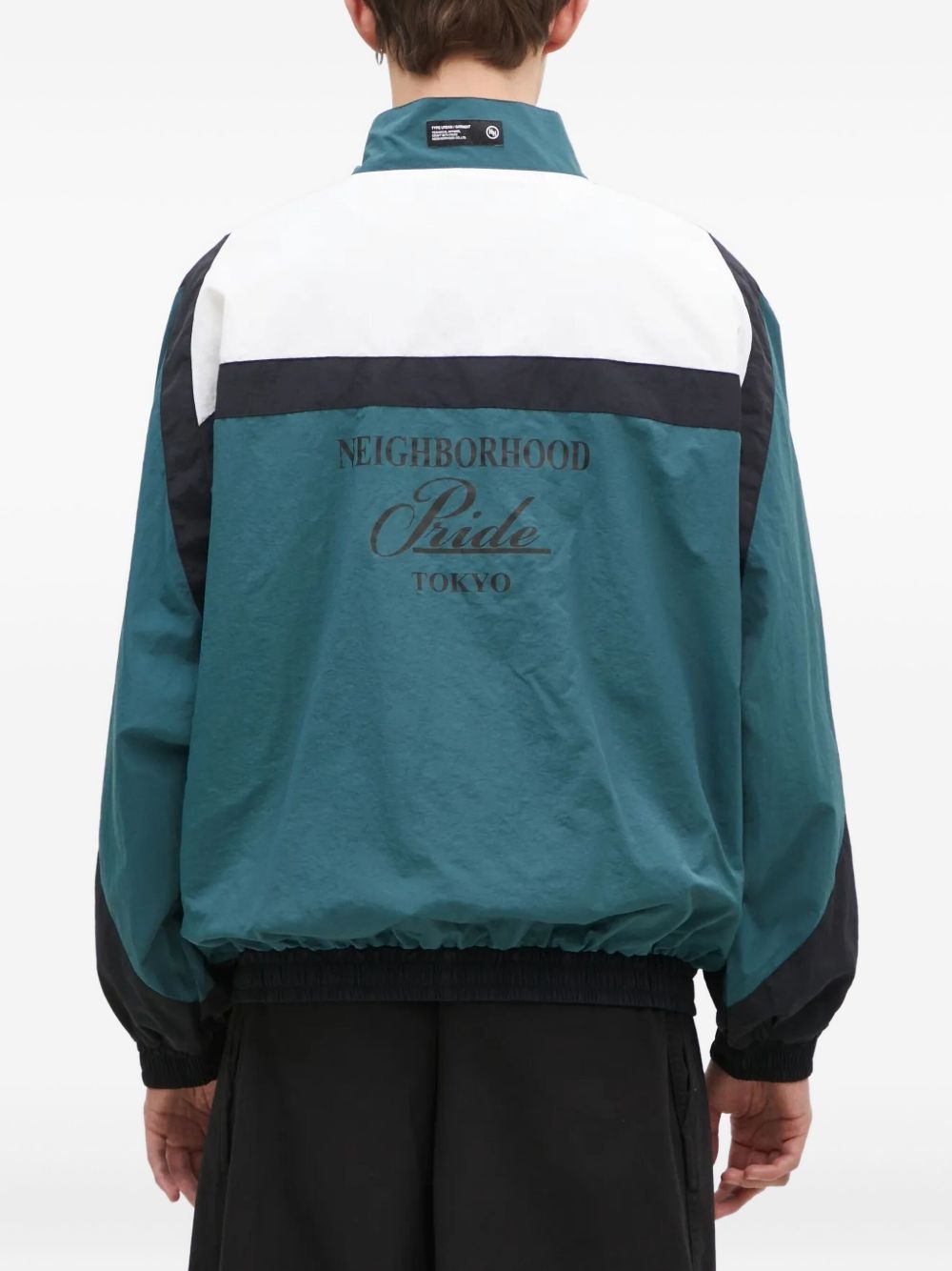 panelled lion-embroidered jacket - 4