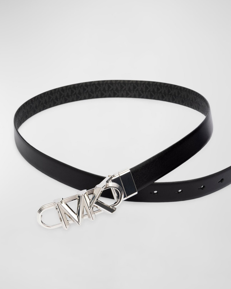 MICHAEL KORS Reversible Logo Leather Belt outlook