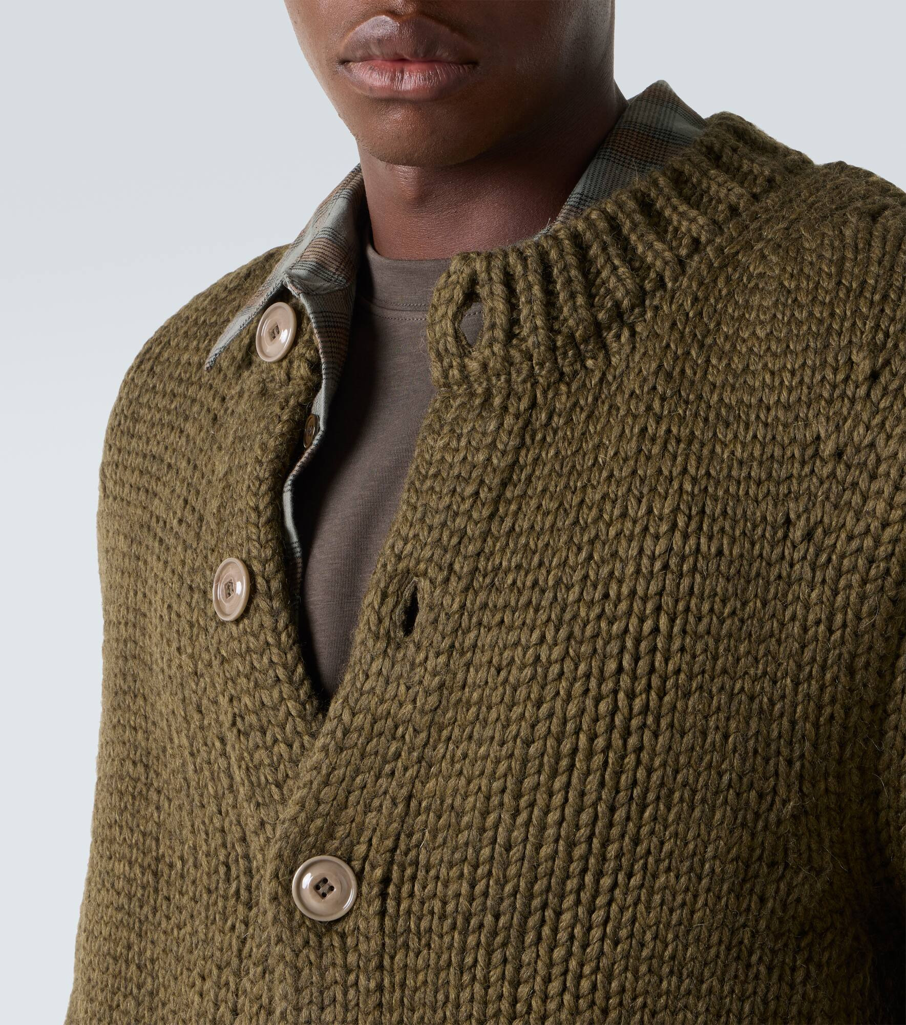 Over wool and alpaca cardigan - 6