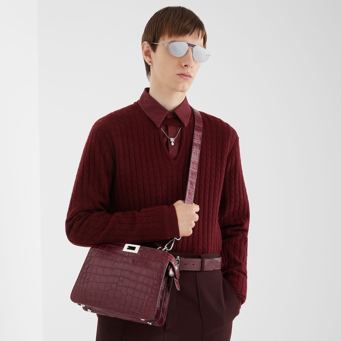 Burgundy wool jumper - 4