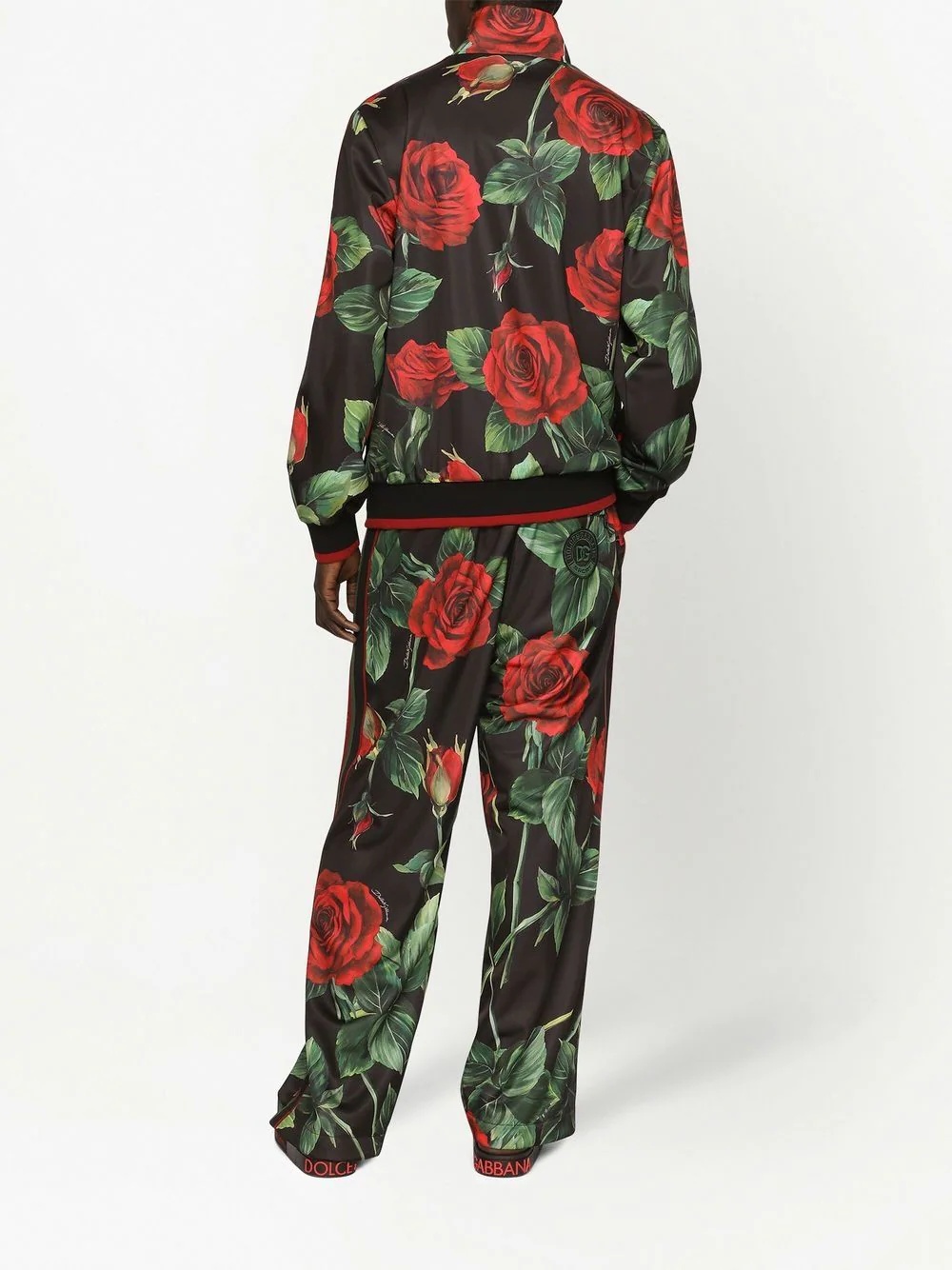 rose-print track jacket - 4