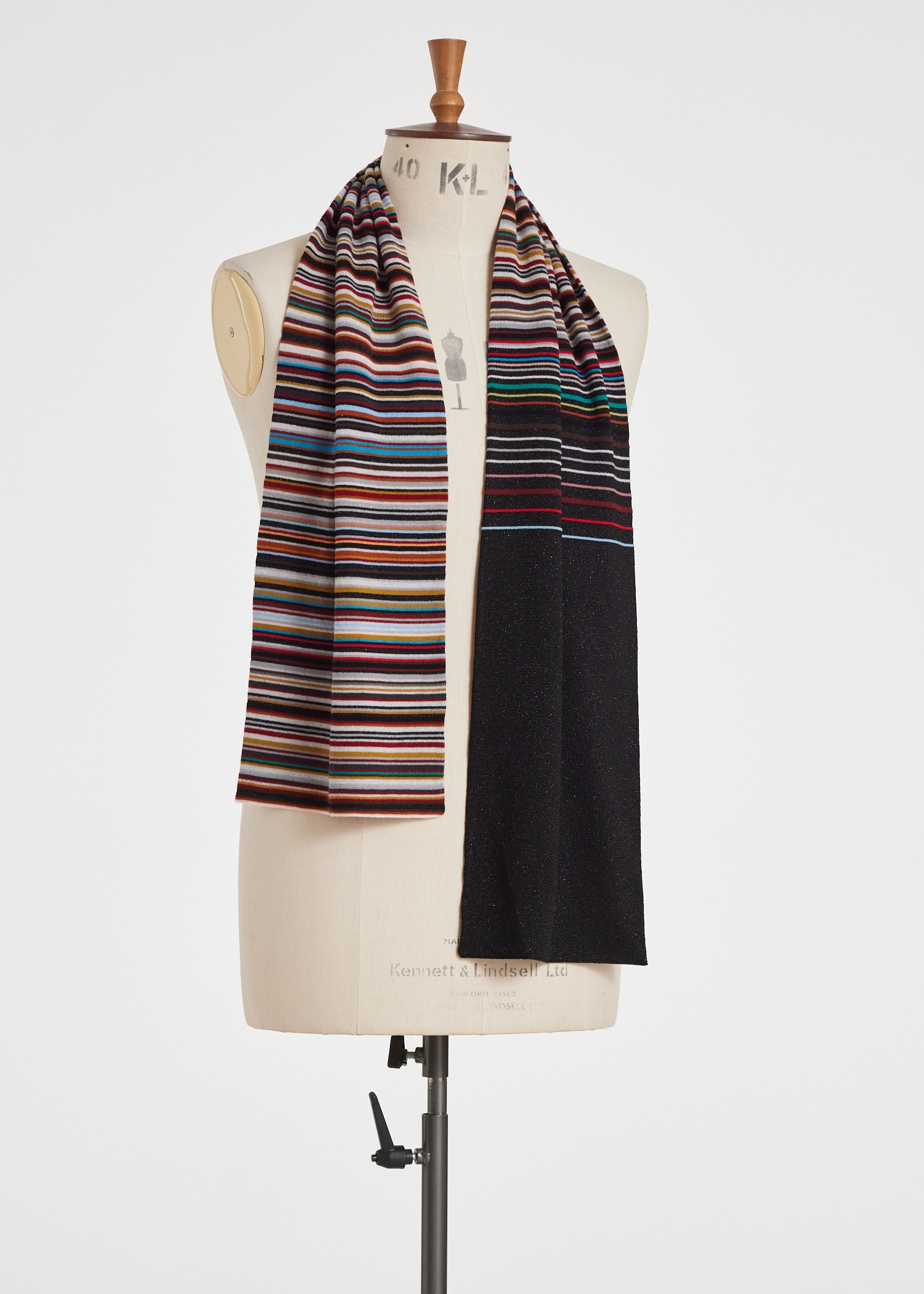 Women's 'Signature Stripe' Glitter Wool-Blend Scarf - 5